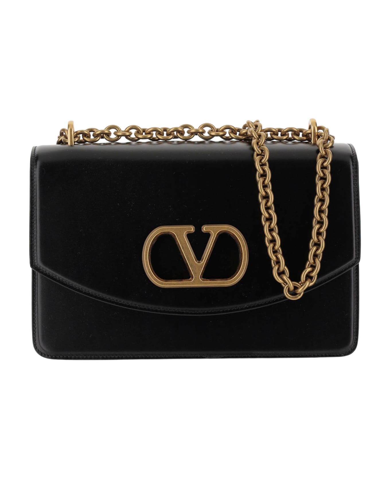 Valentino Garavani Vain Leather Shoulder Bag - Black