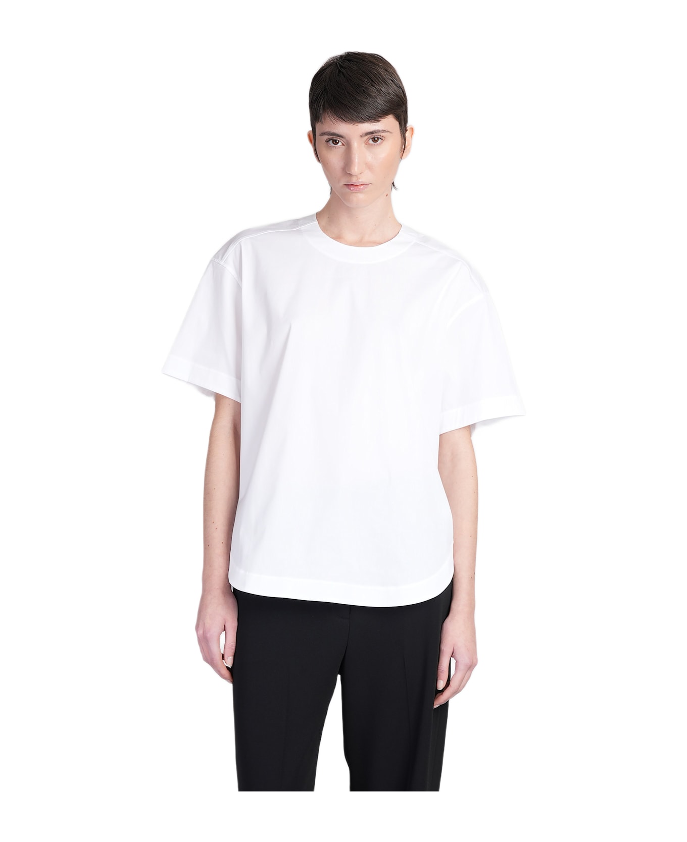 Theory Blouse In White Cotton - white