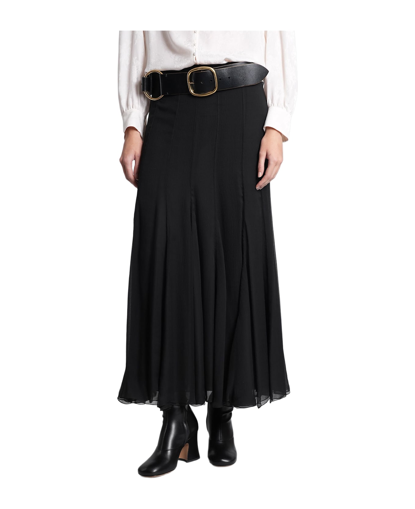 Chloé Skirt In Black Silk - black