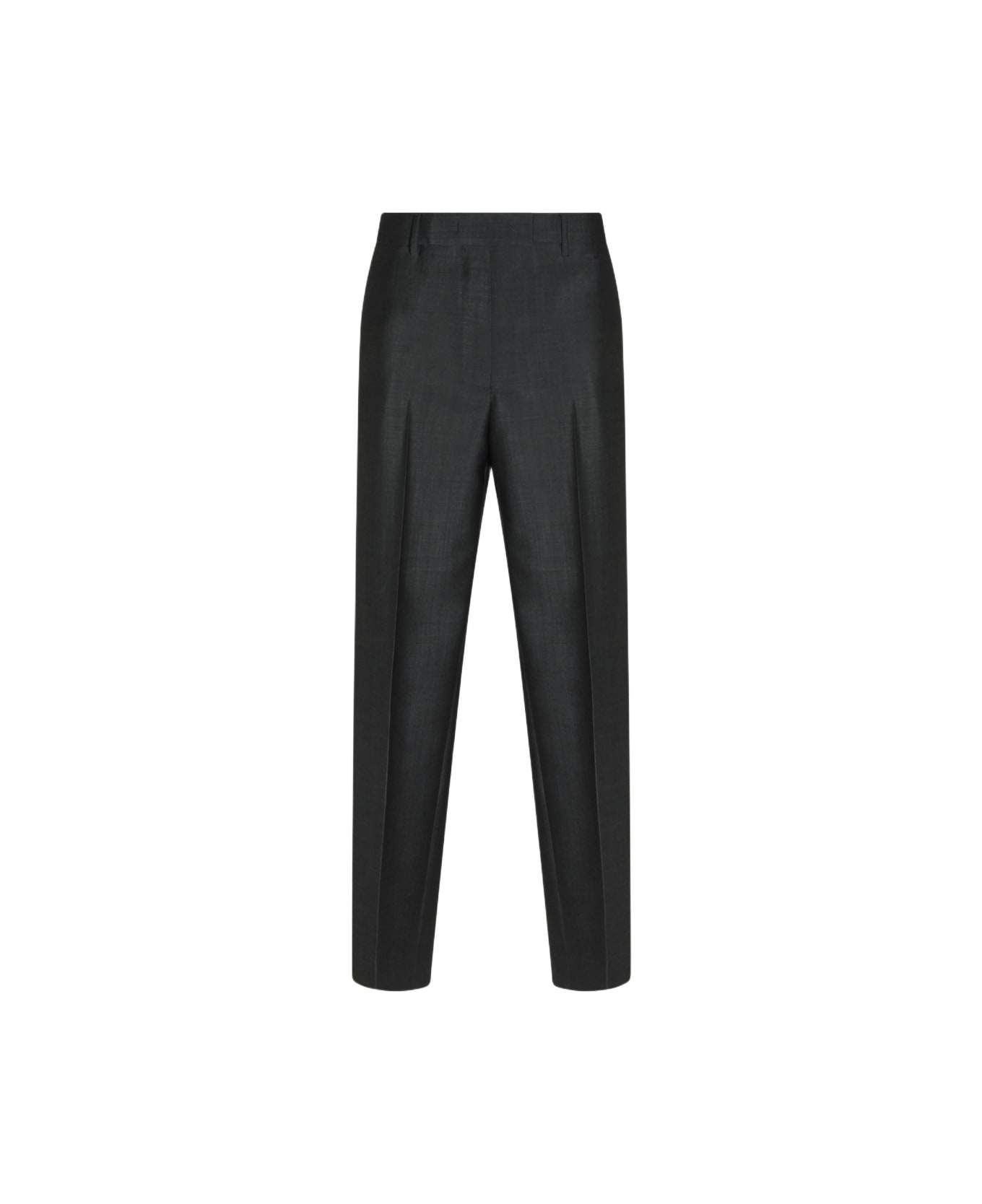Miu Miu Dark Grey Wool Pants - Anthracite