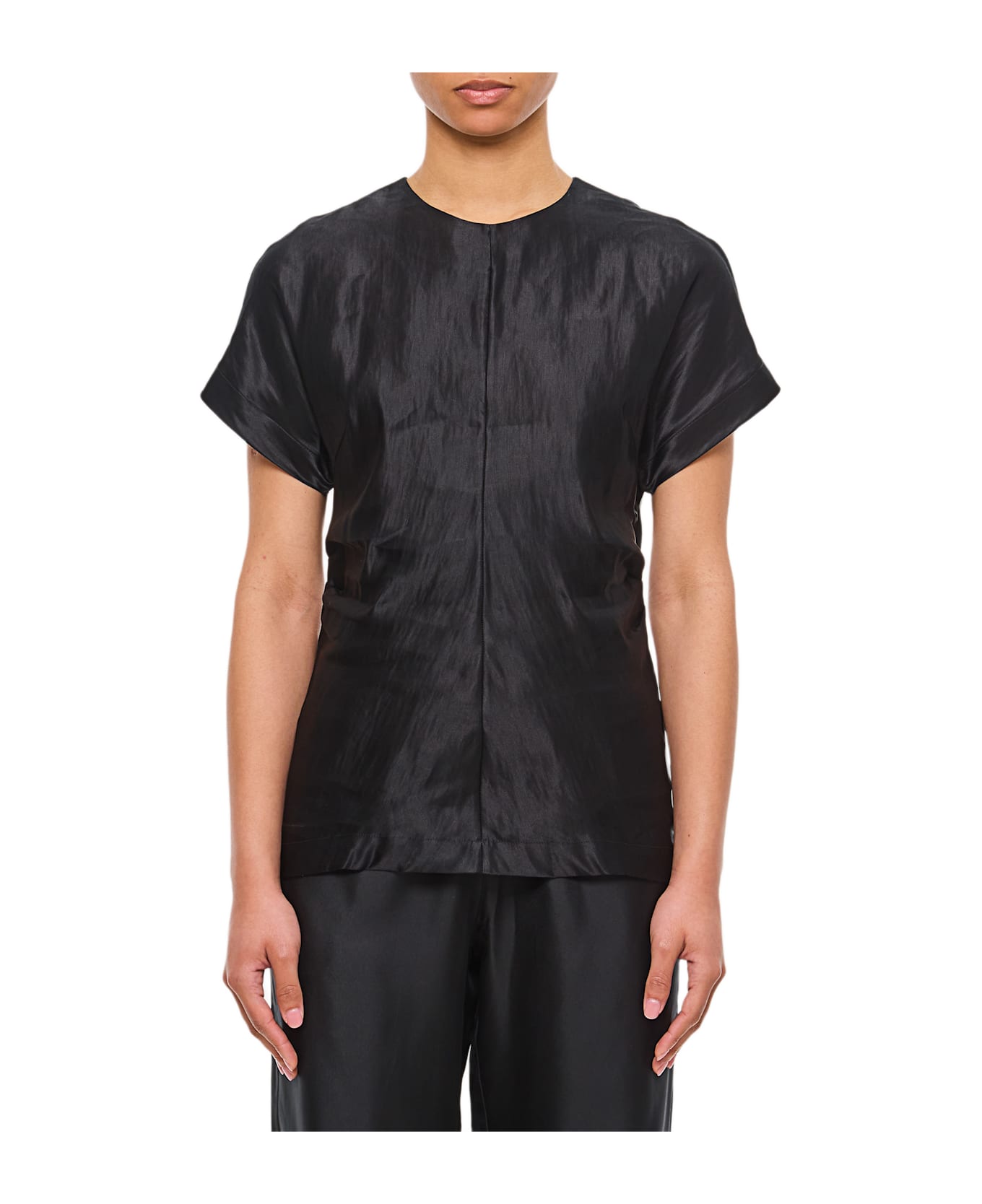 Loulou Studio Fitted Short-sleeved Blouse - Black