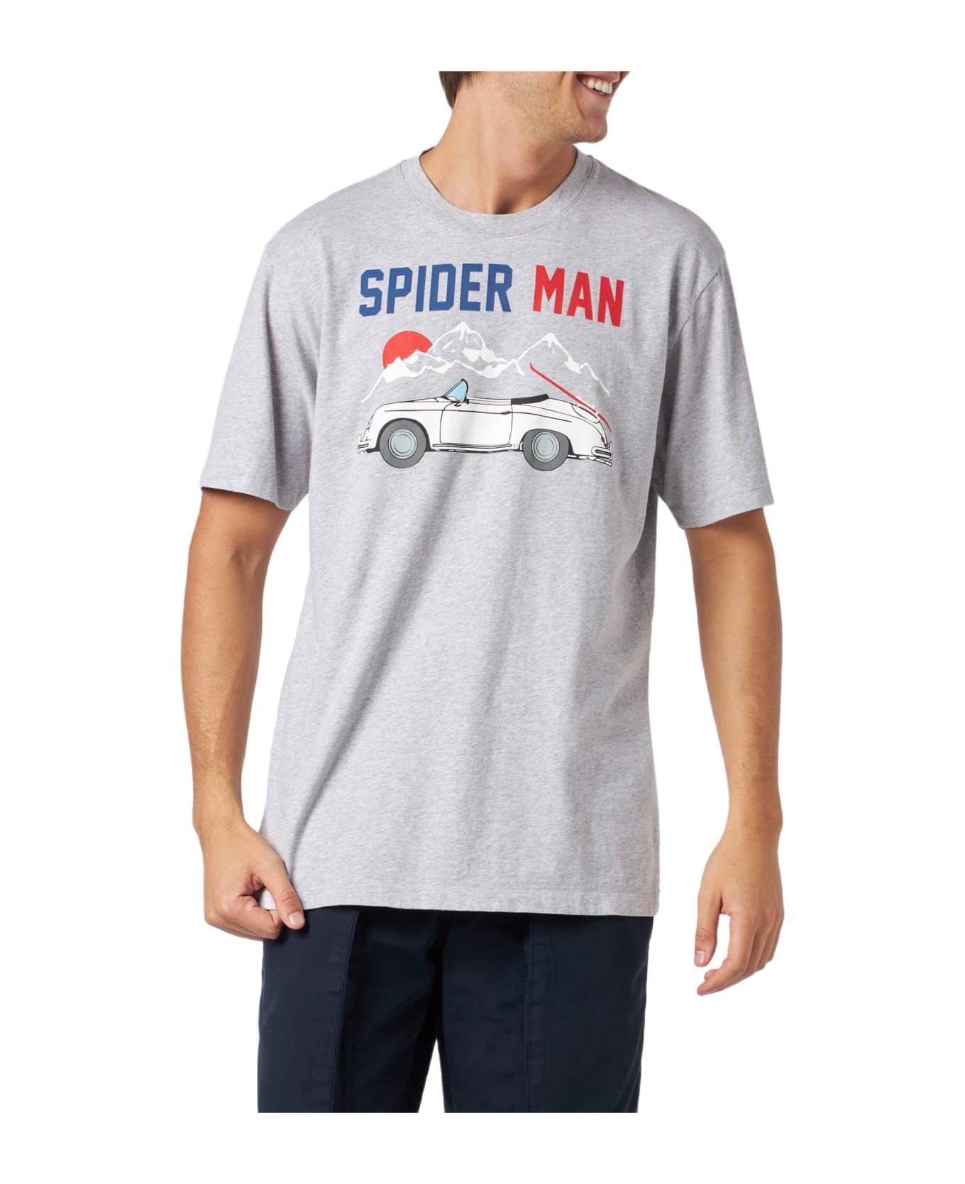 MC2 Saint Barth Man Heavy Cotton T-shirt With Spider Man And Cart Print - unknown