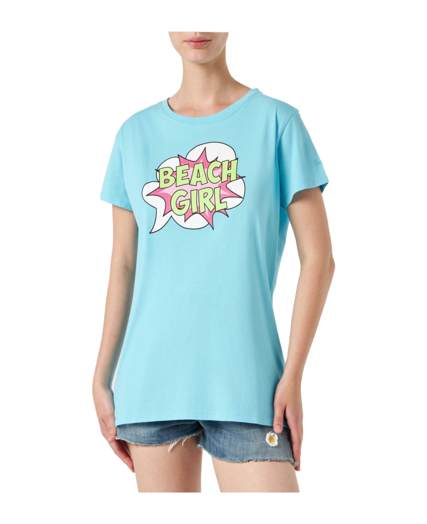 MC2 Saint Barth Beach Girl Print T-shirts For Women - BLUE