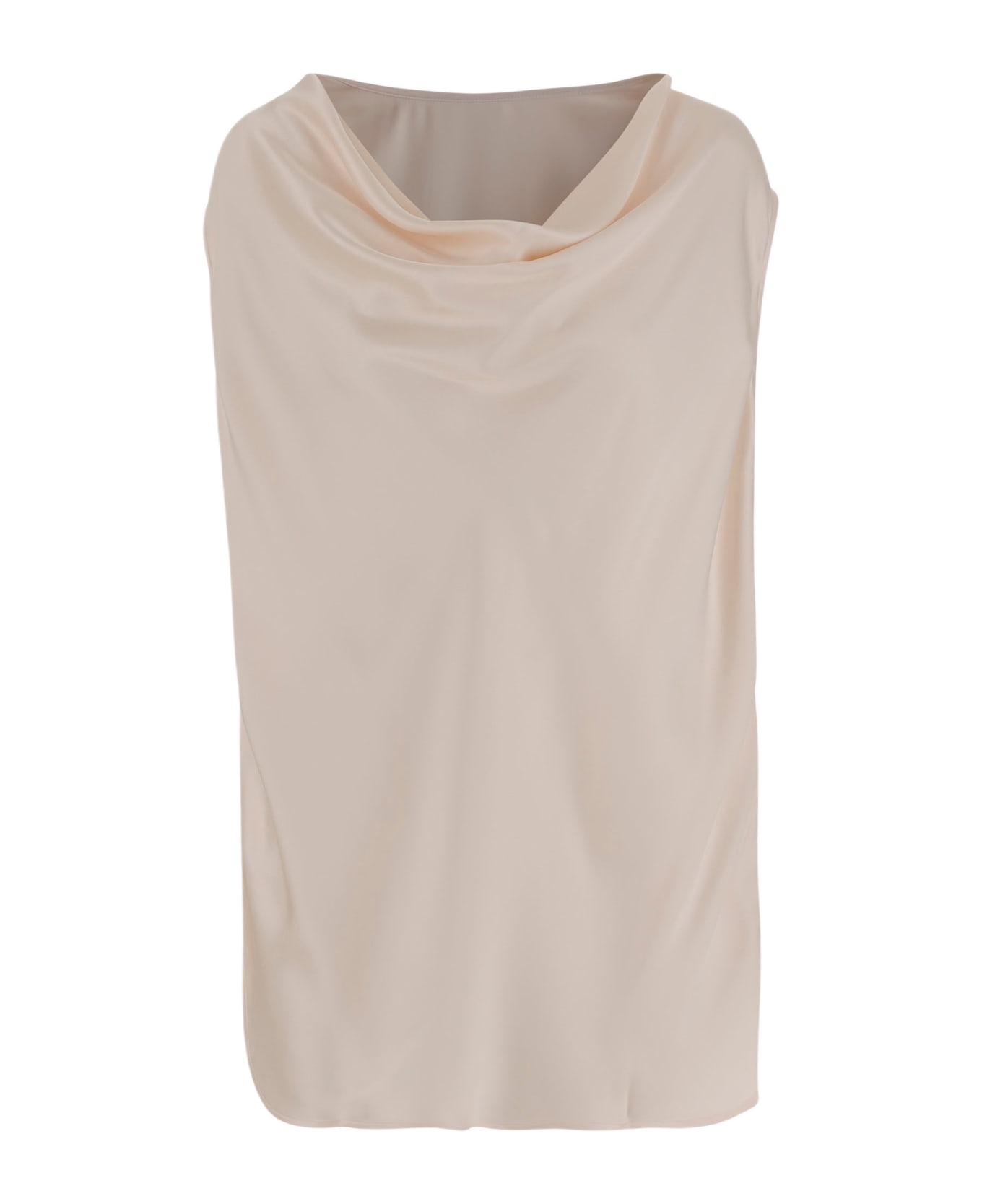 Sa Su Phi Silk And Viscose Draped Top - Ivory