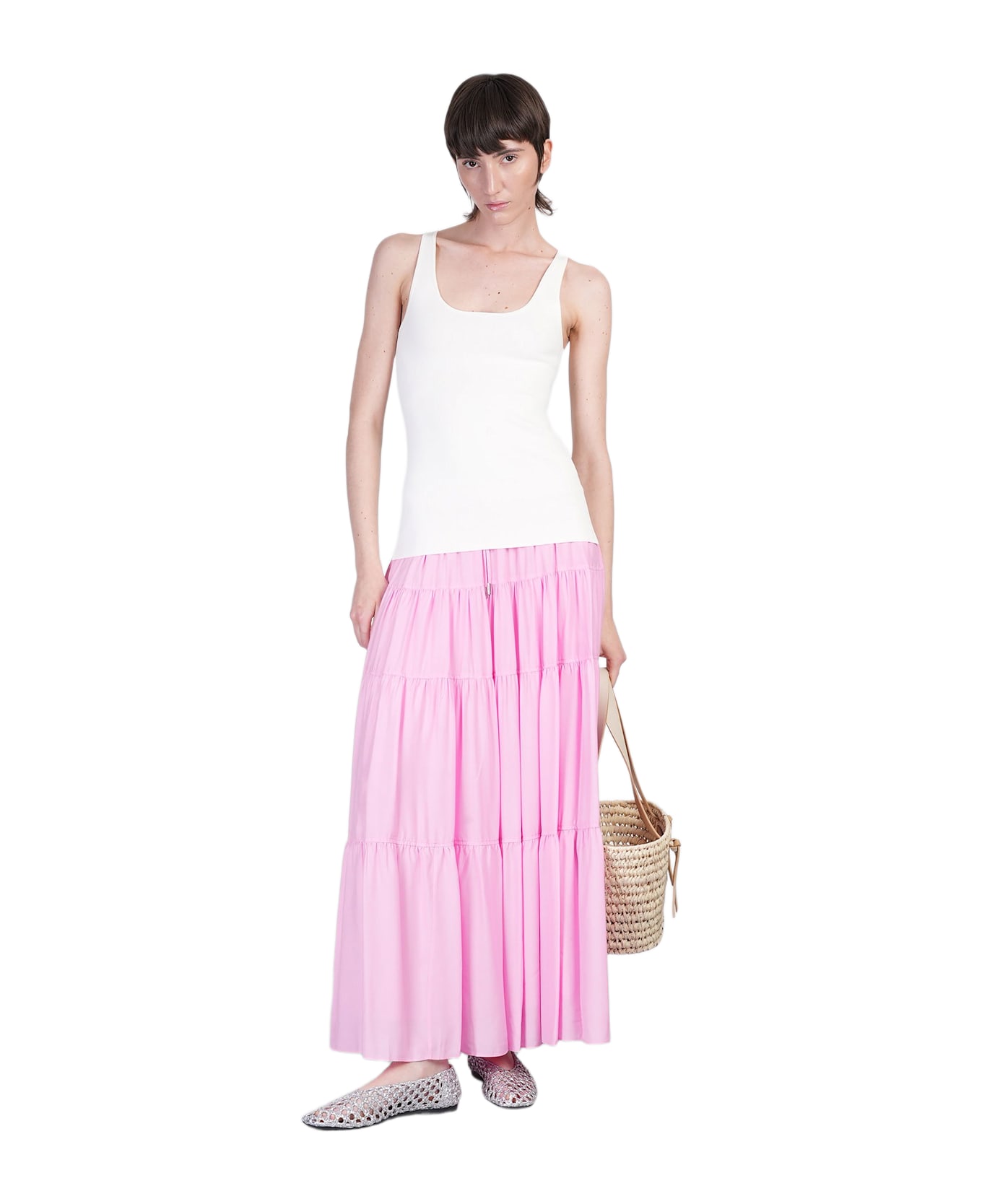 Simkhai Lulee Skirt In Rose-pink Viscose - rose-pink