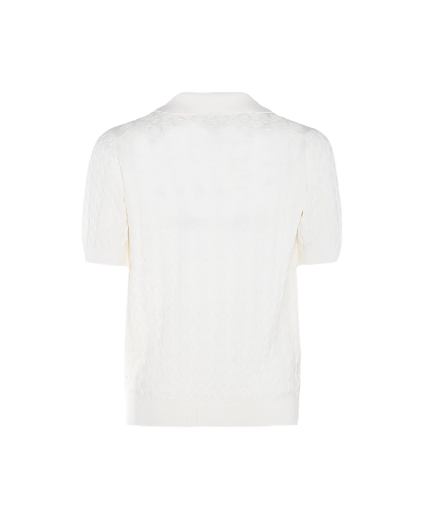 Piacenza Cashmere White Cotton Polo Shirt - White