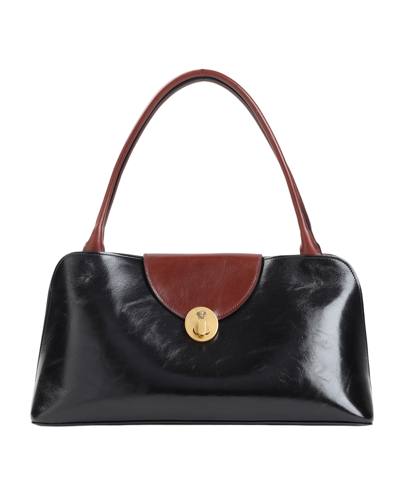 Versace Medium E/w Shoulder Bag - Aj Black Rosewood ショルダーバッグ