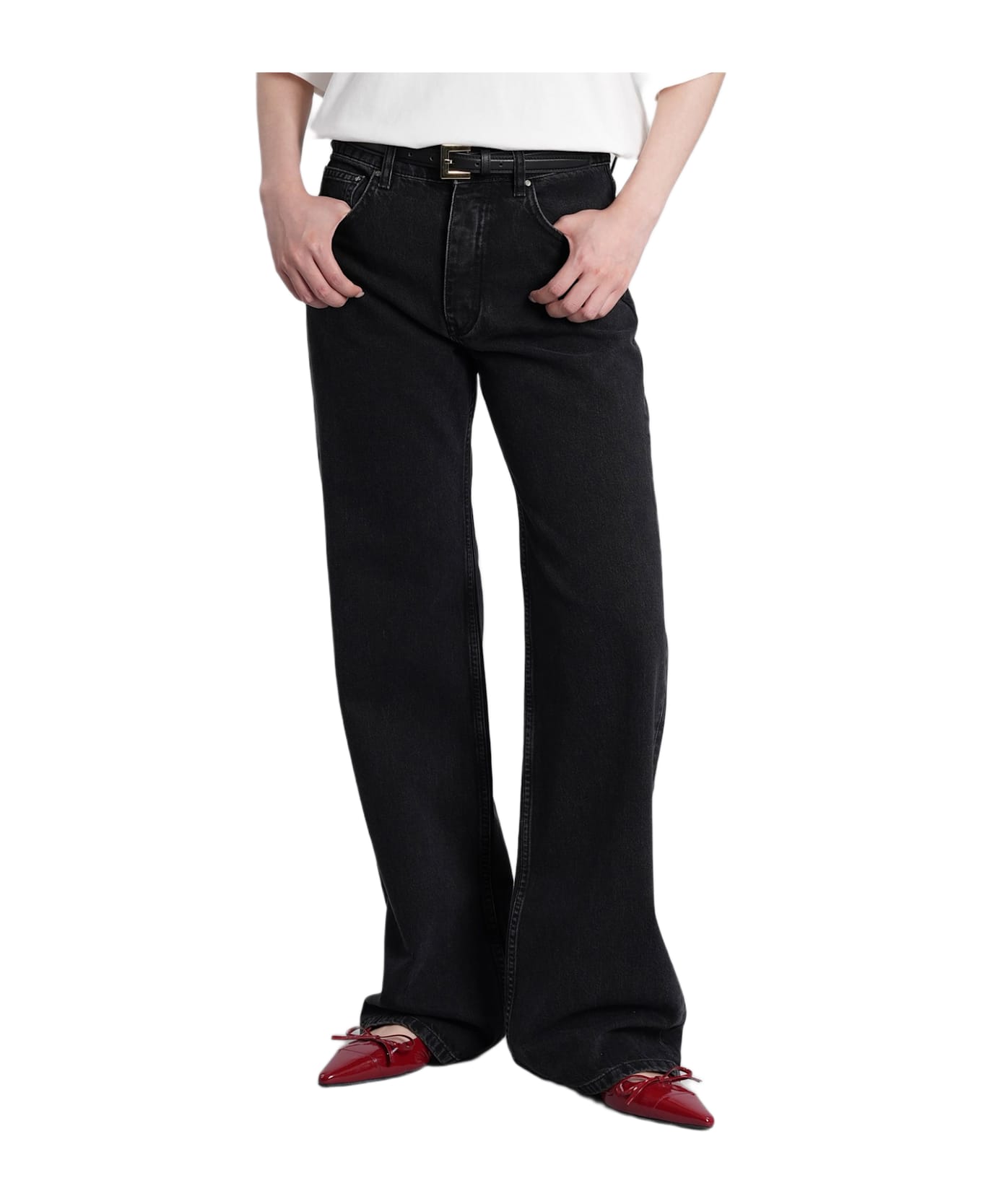 Anine Bing Hugh Jeans In Black Cotton - black