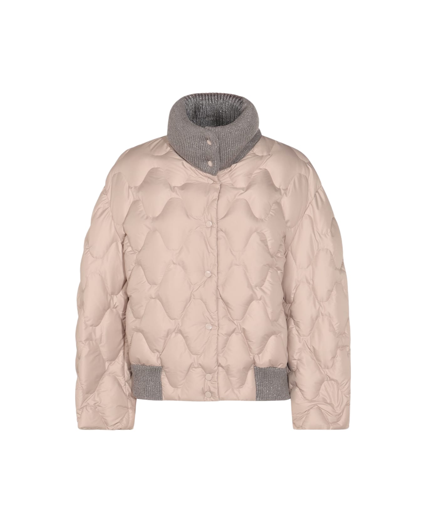 Fabiana Filippi Beige And Grey Down Jacket - Polvere