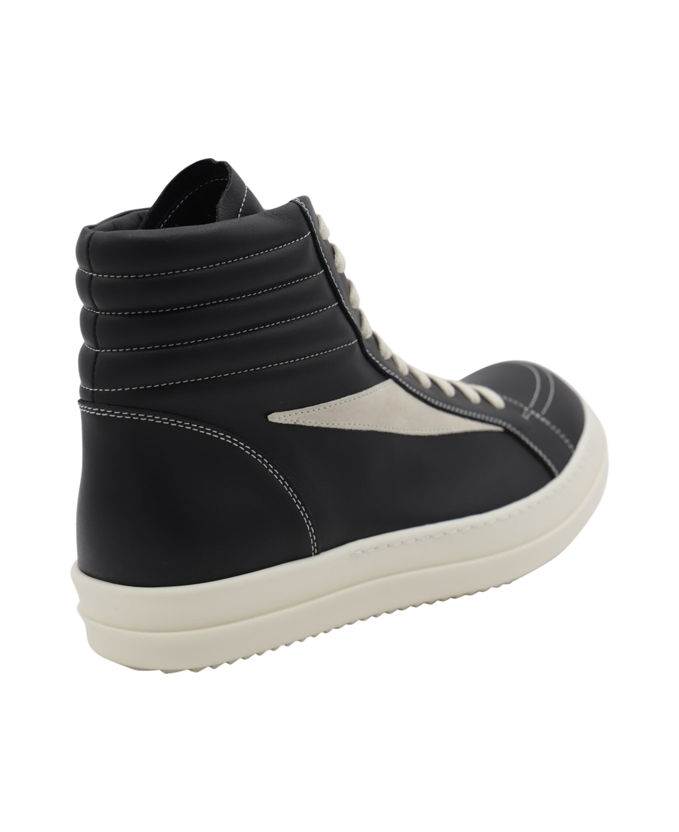 Rick Owens Black And White Sneakers - Black