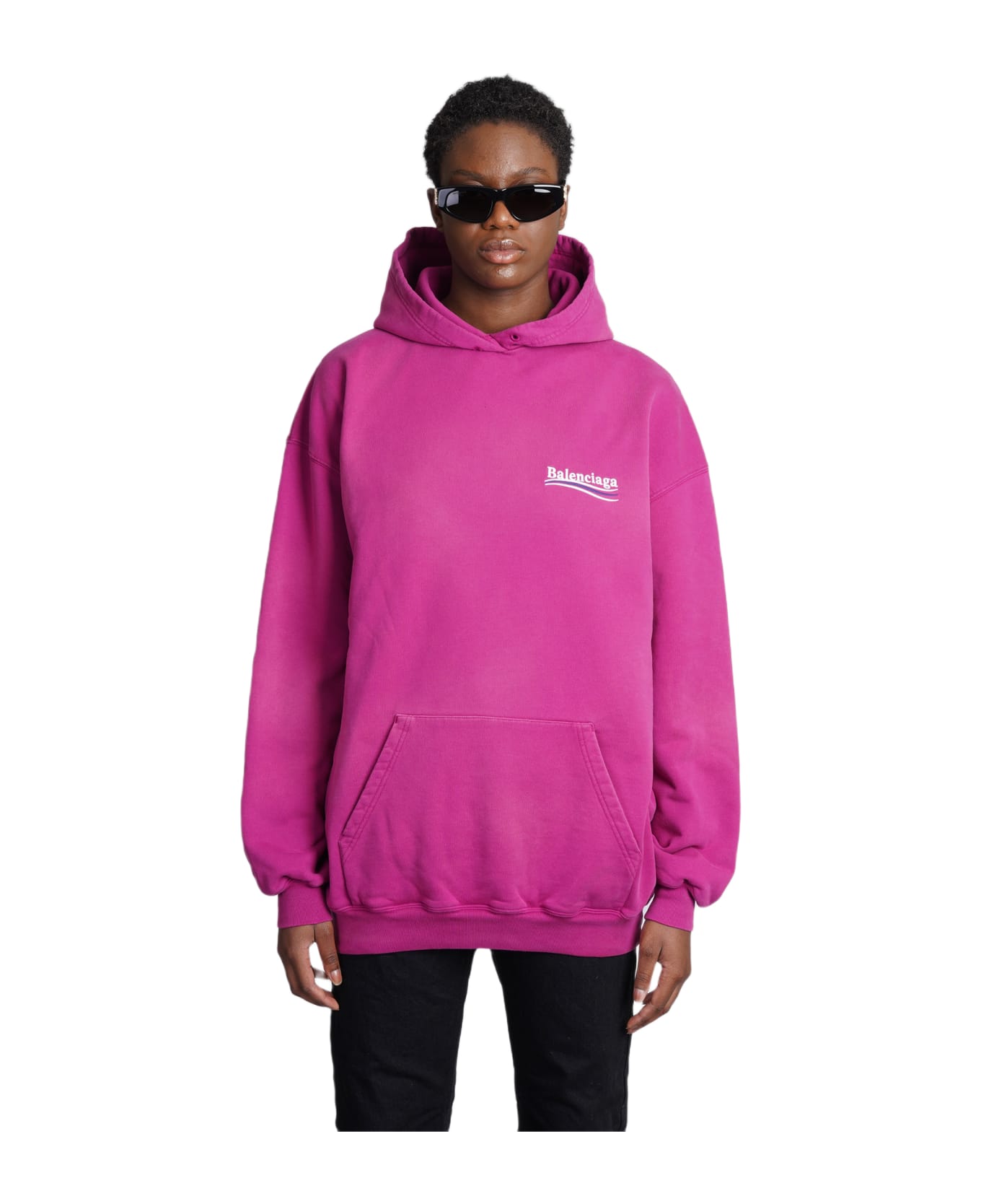 Balenciaga Sweatshirt In Rose-pink Cotton - rose-pink