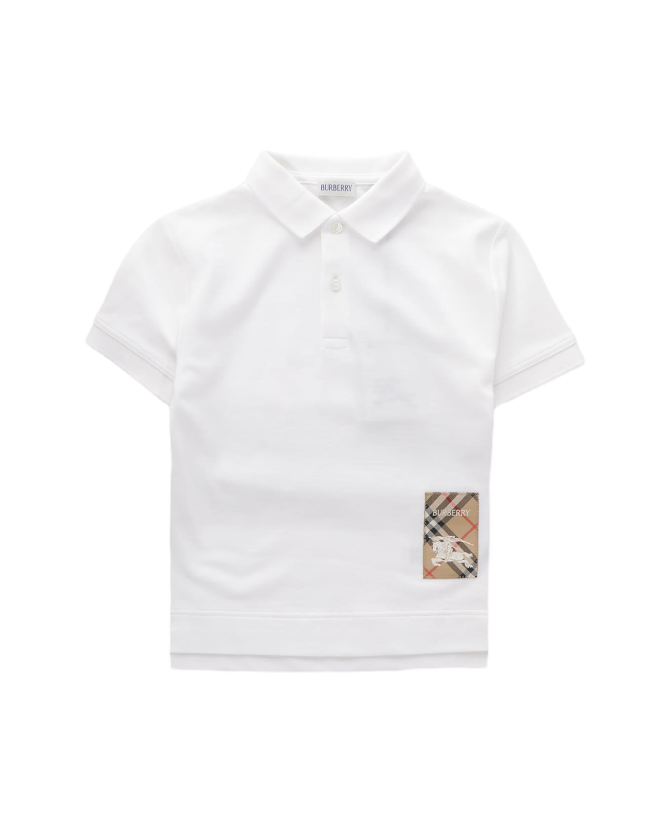 Burberry White Cotton Polo Shirt - WHITE