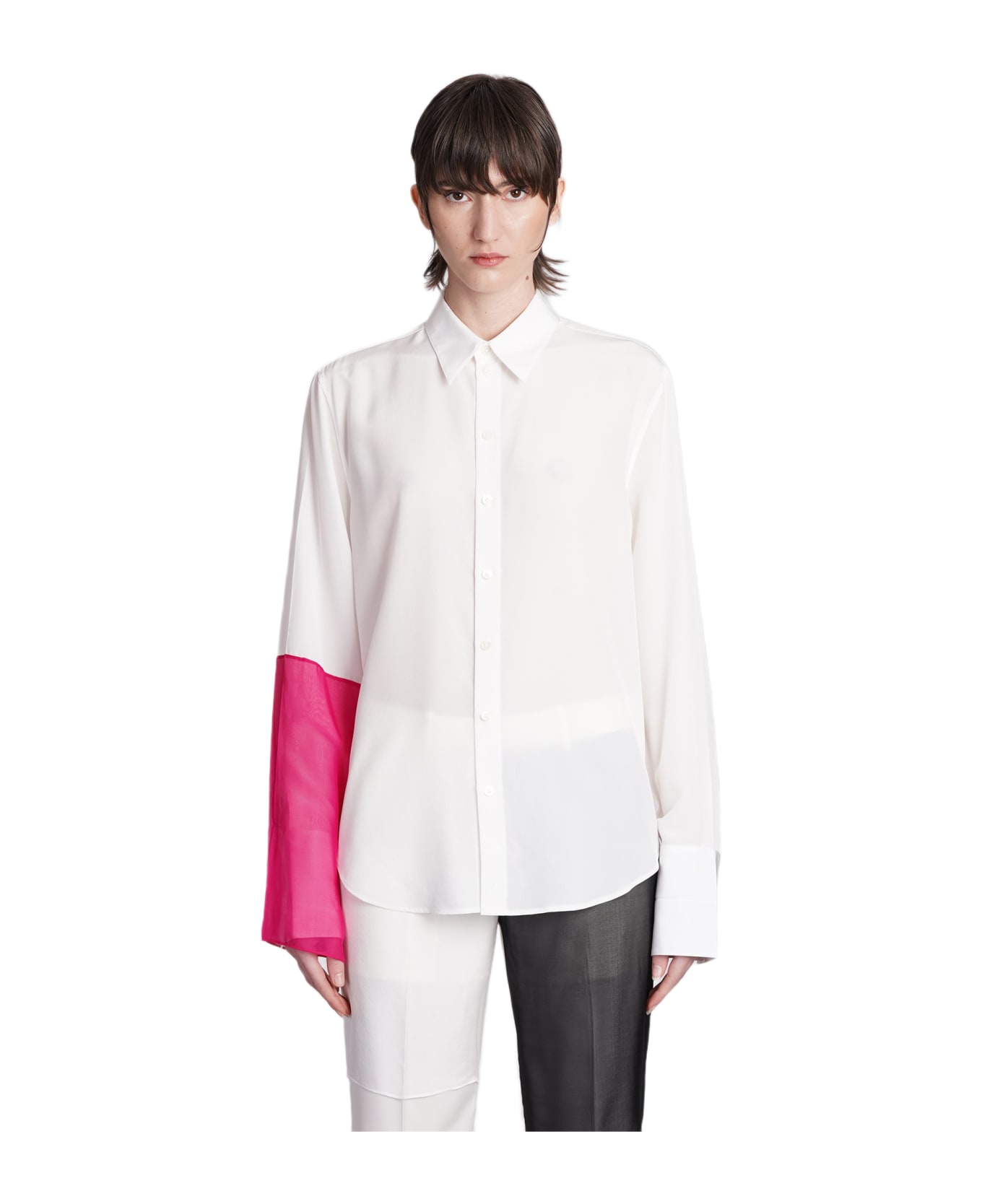 Helmut Lang Shirt In White Silk - white