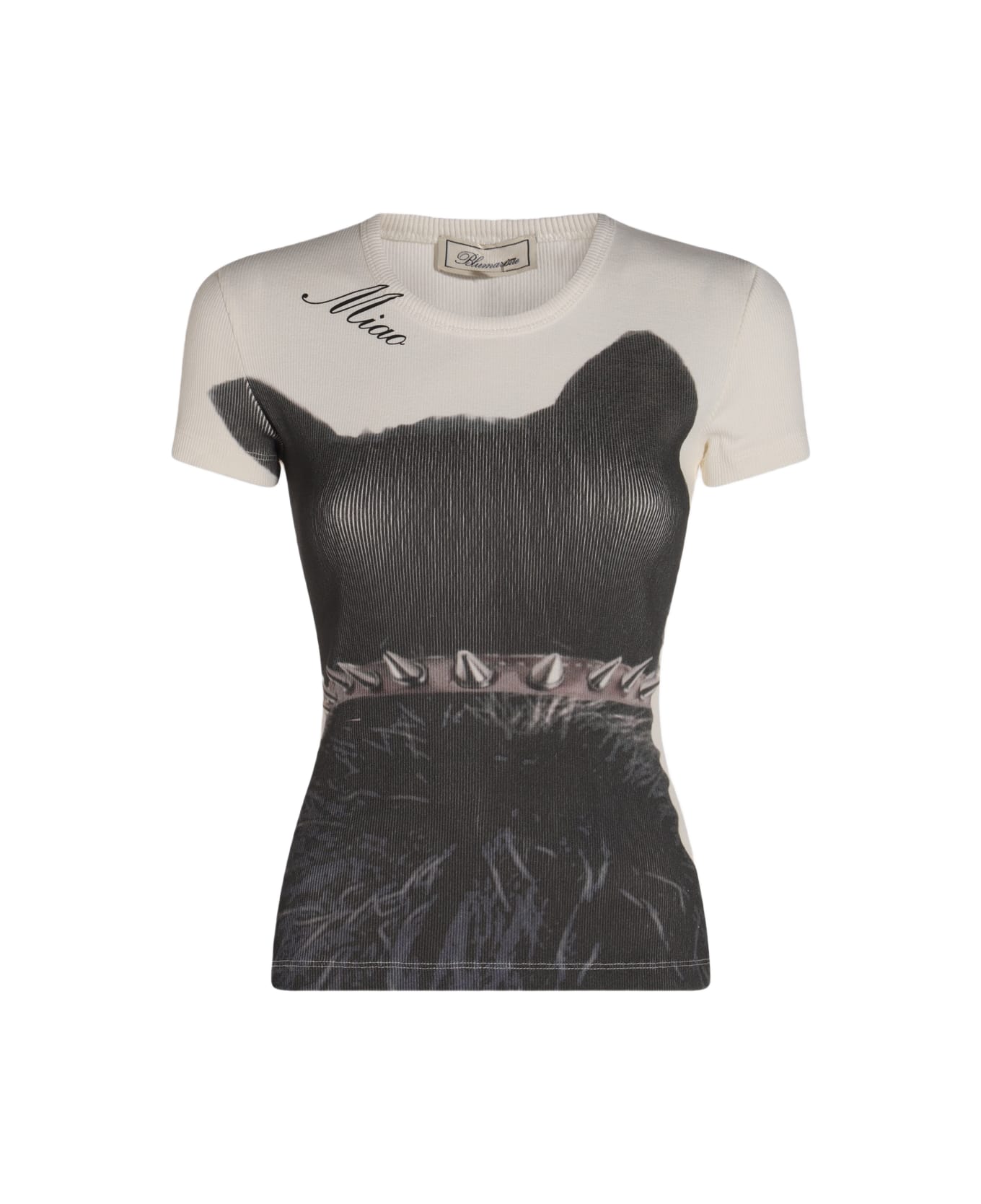 Blumarine White And Black T-shirt - NATURAL WHITE/BLACK