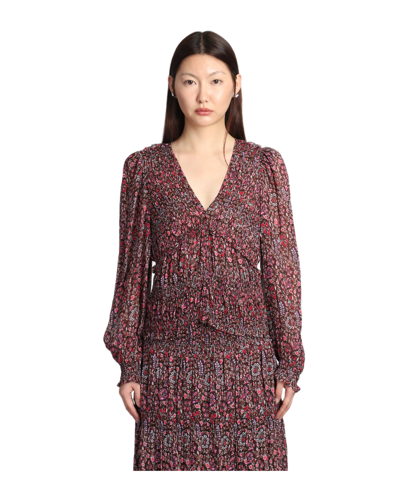 Marant Étoile Nibel Blouse In Brown Viscose - brown