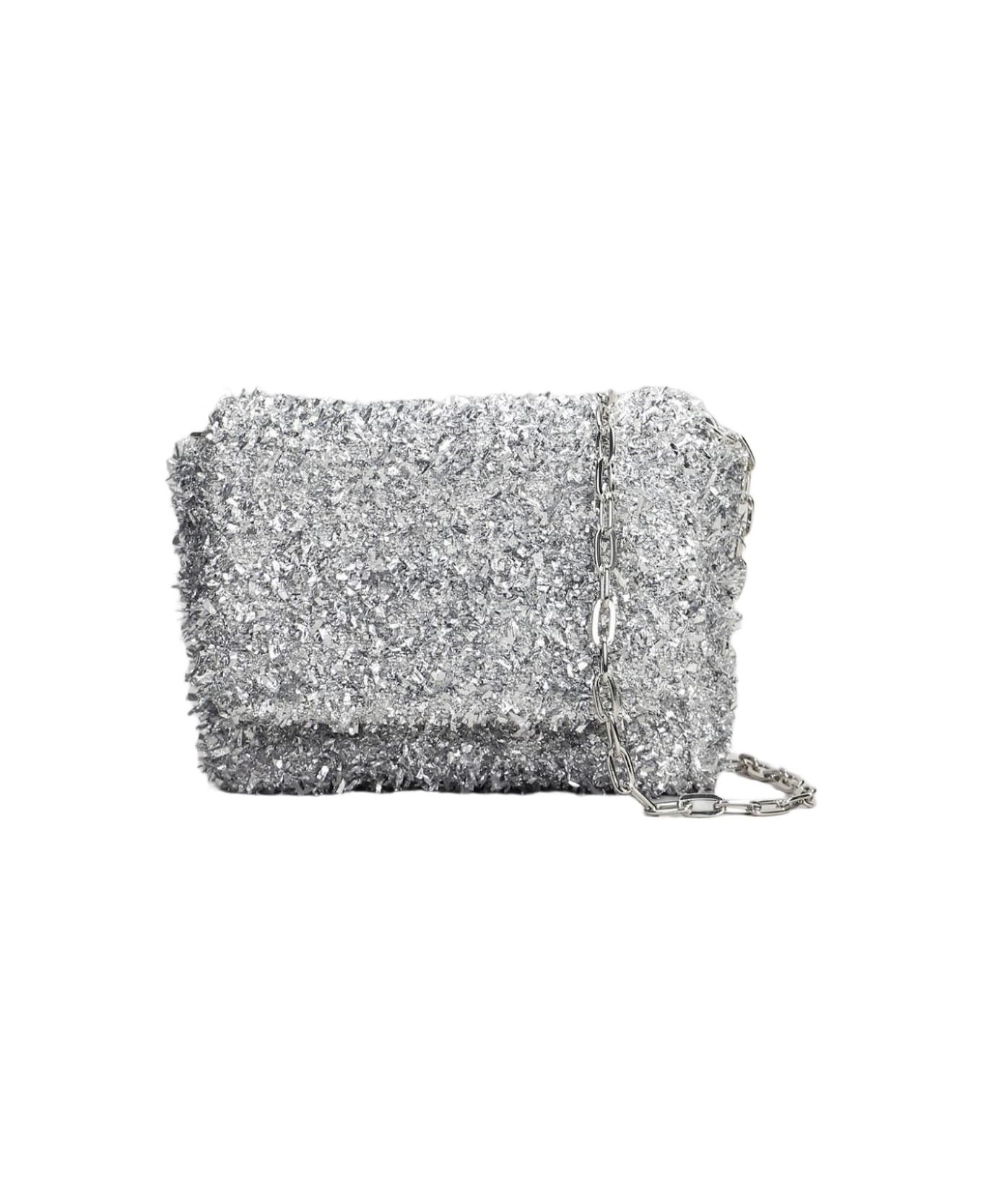 Roberto Festa Carol Shoulder Bag In Silver Fabric - silver