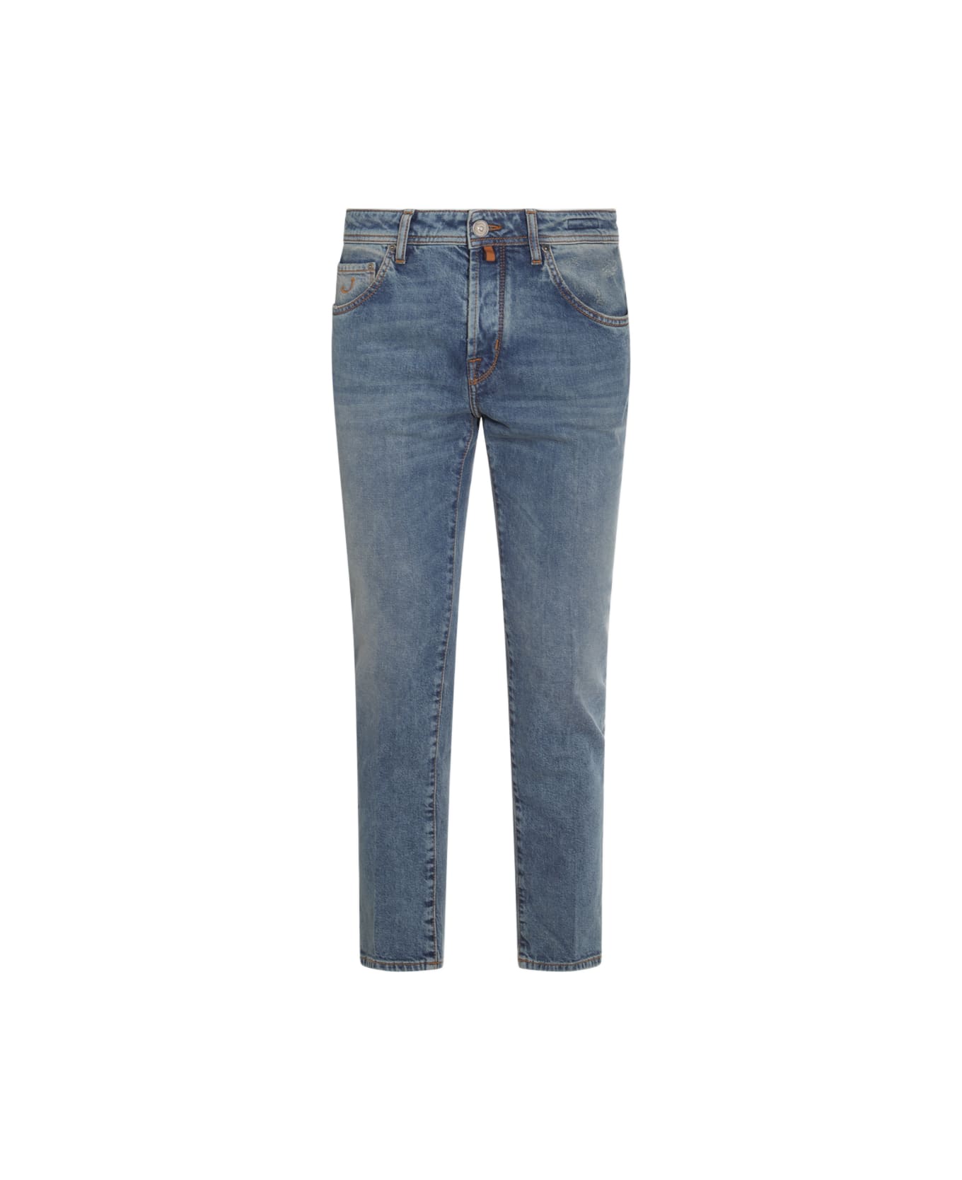 Jacob Cohen Blue Cotton Denim Scott Jeans - SAND WASHED BLUE