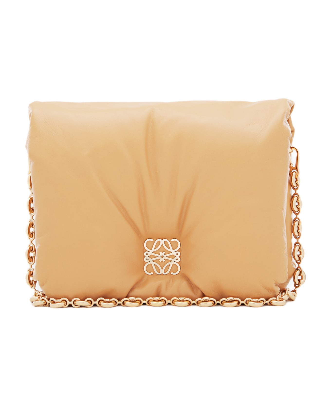 Loewe Goya Puffer Leather Shoulder Bag - Brown
