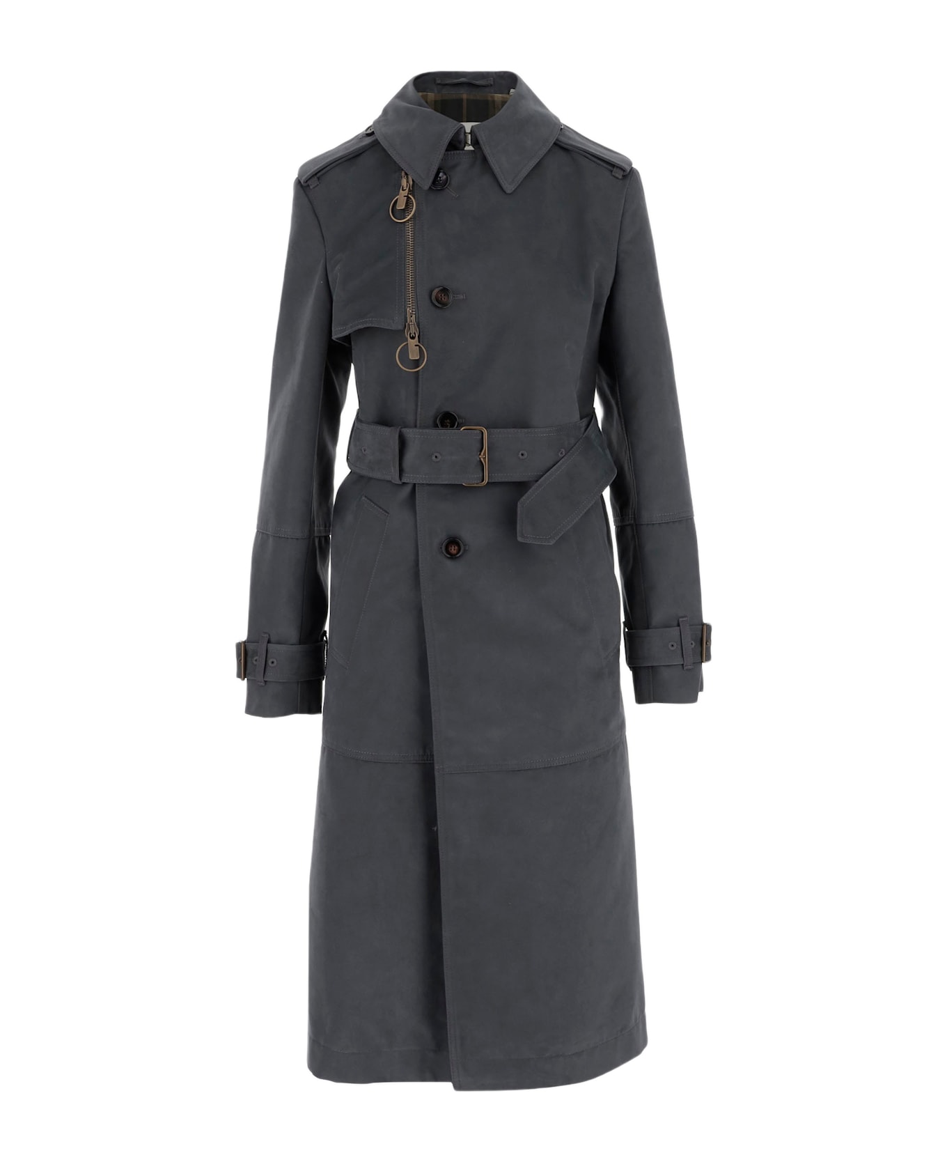 Burberry Belted Trench Coat - Grey