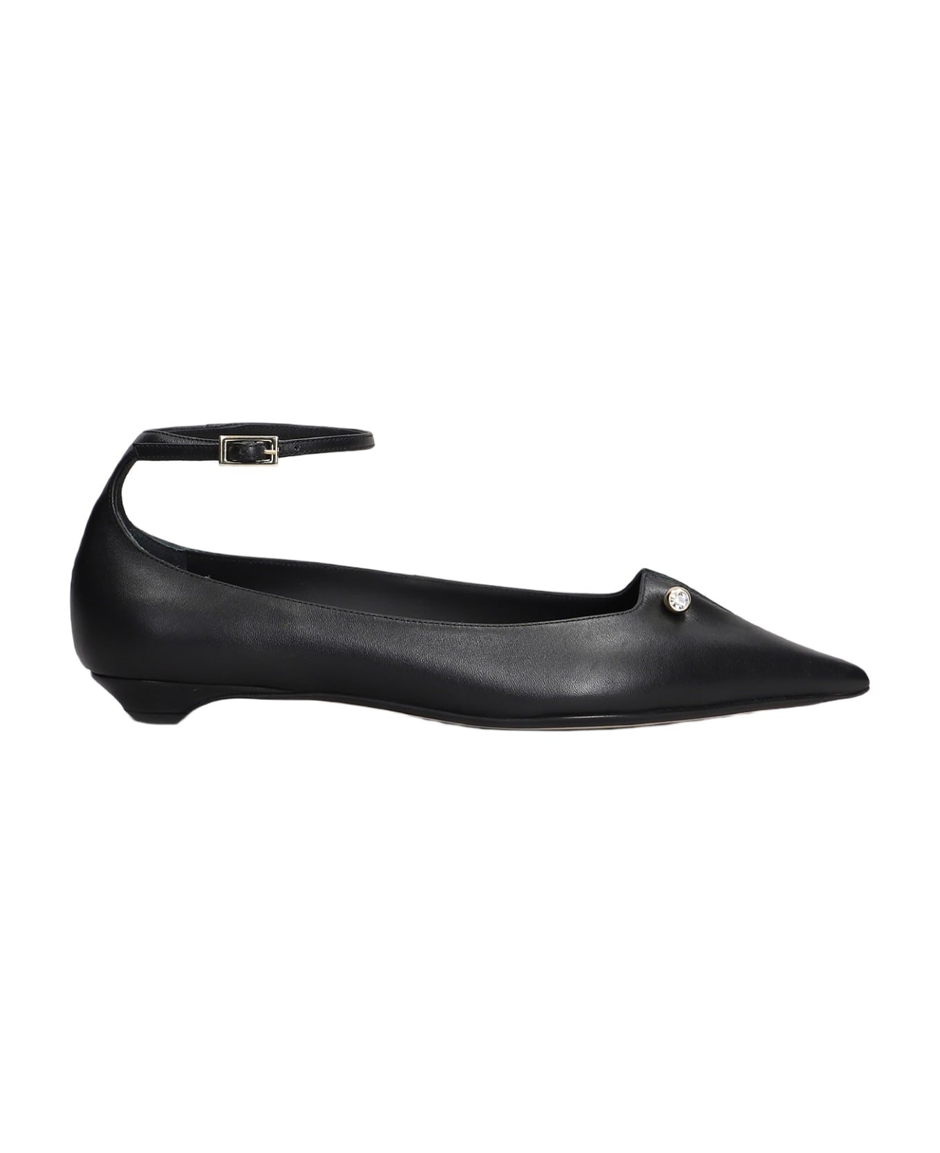 Alevì Chiara 015 Ballet Flats In Black Leather - black