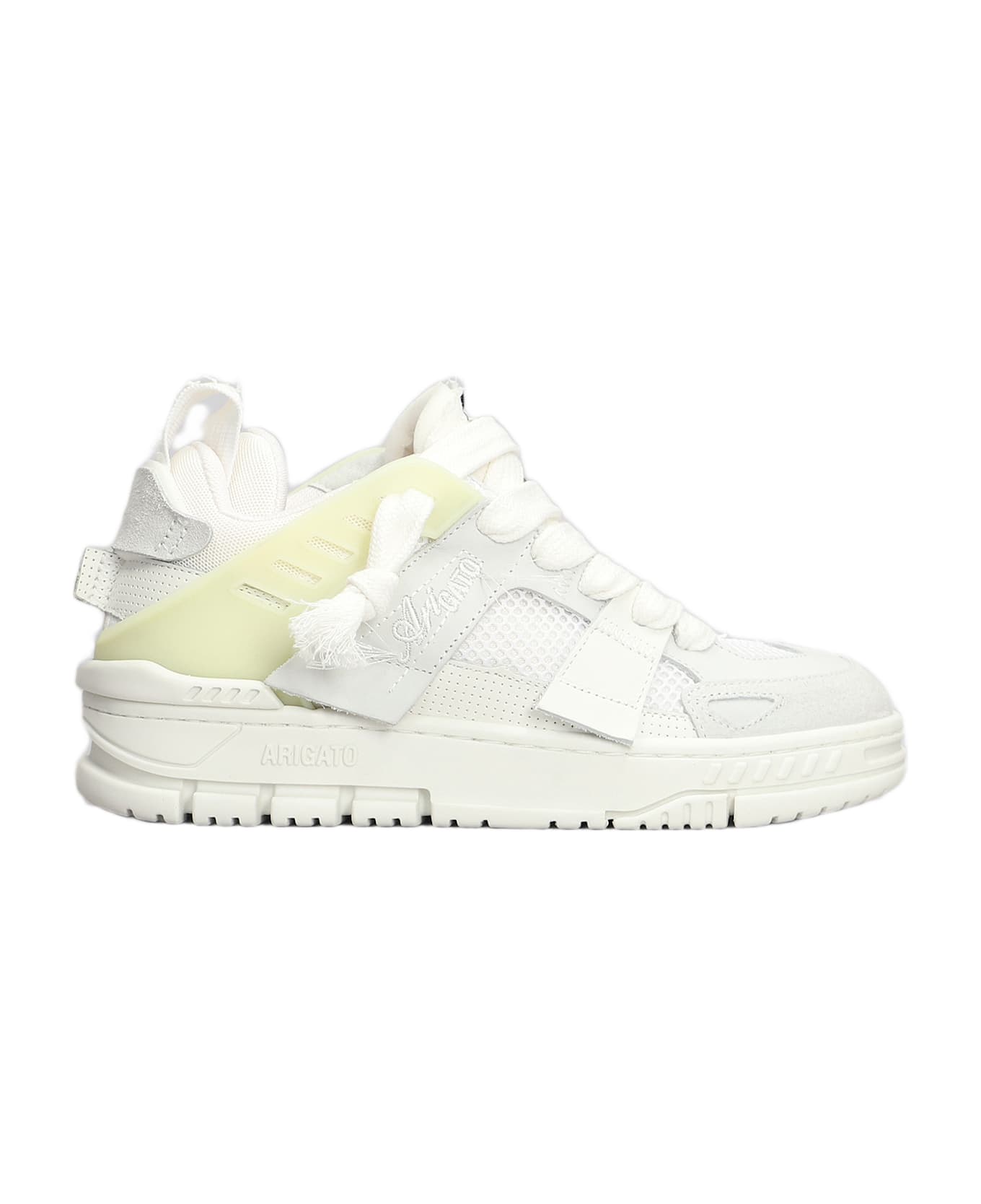 Axel Arigato Area Patchwork Sneakers In White Suede And Leather - white