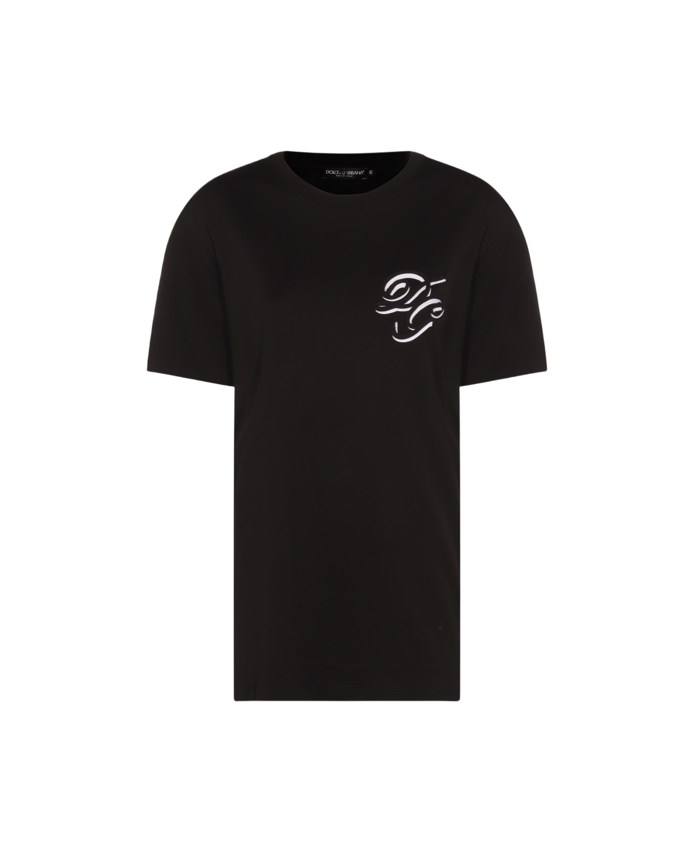Dolce 
Gabbana Black Cotton T-shirt - Black