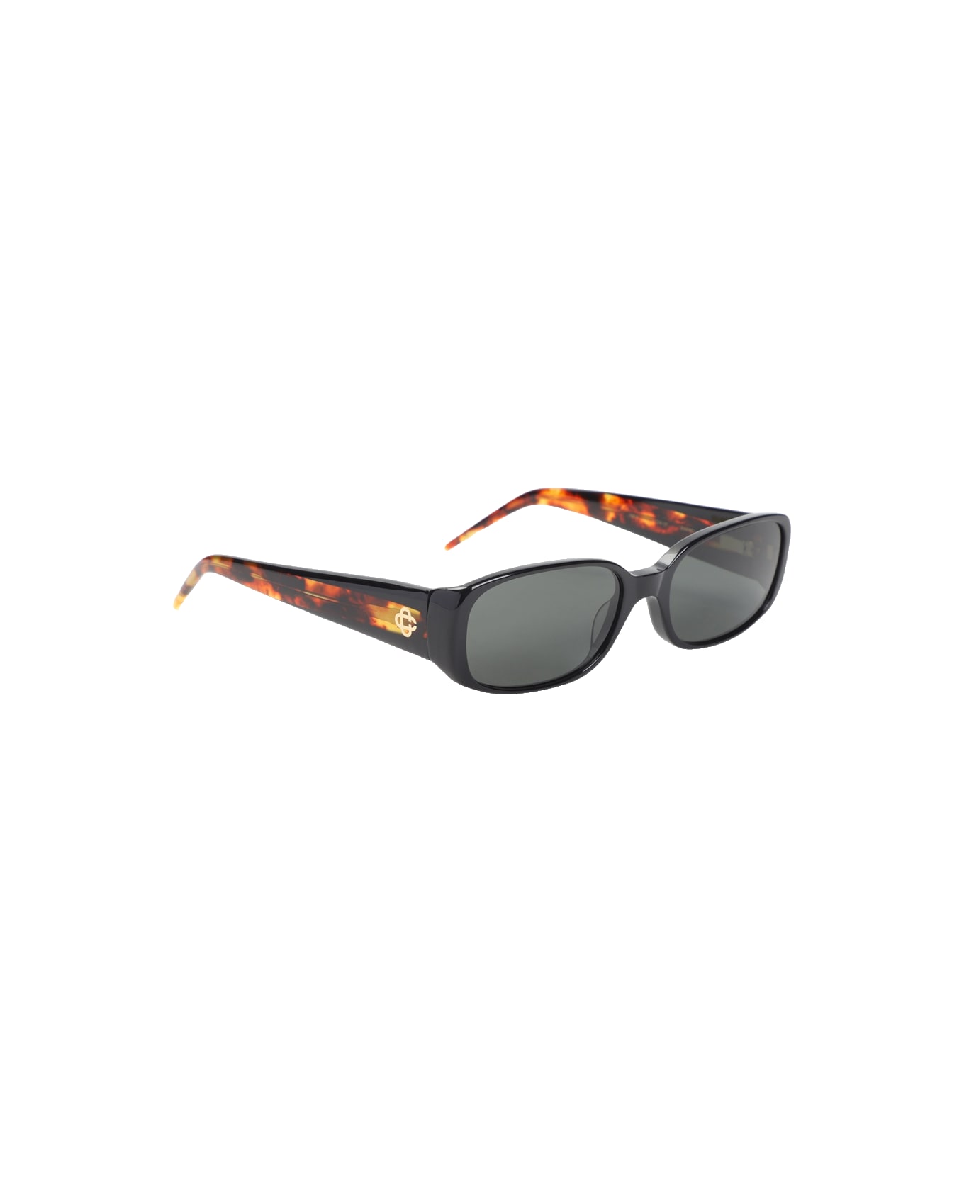 Casablanca Oval Stripe Acetate Sunglasses - Black Tortoise