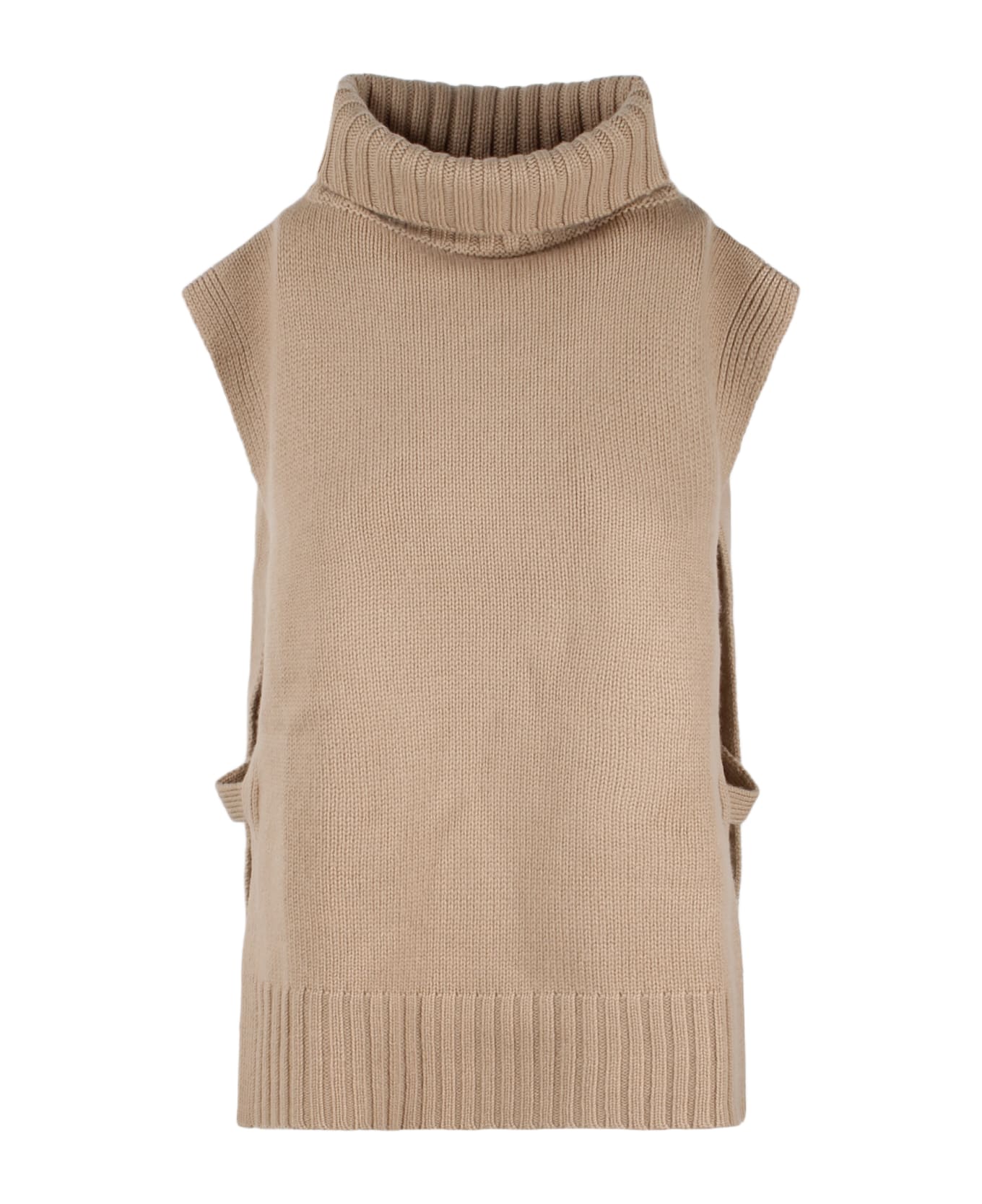 Vince Poncho Turtleneck Sweater - Brown