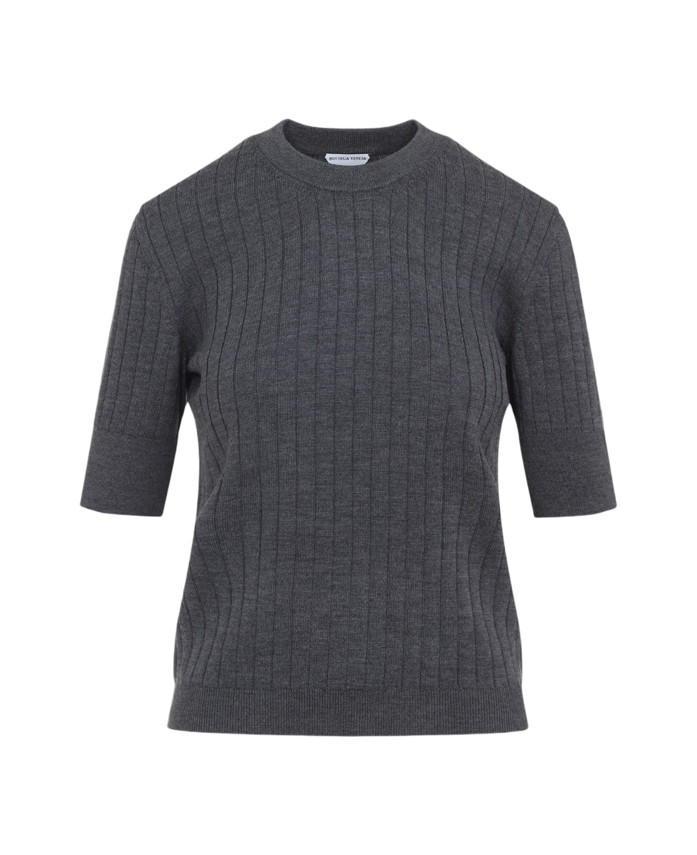 Bottega Veneta Wool Ribbed Top - Antracite
