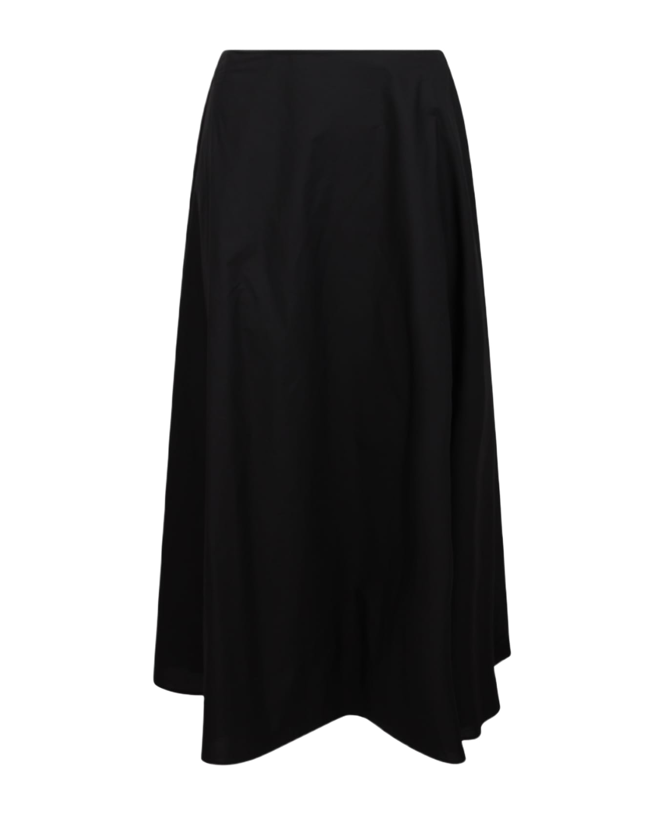 MSGM Long Skirt In Poplin - Nero