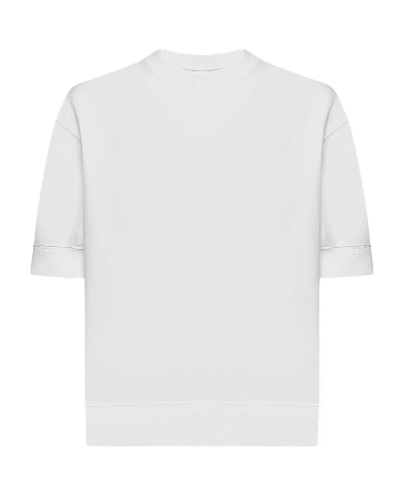Jil Sander White Cotton Short-sleeved Sweatshirt - Optic White