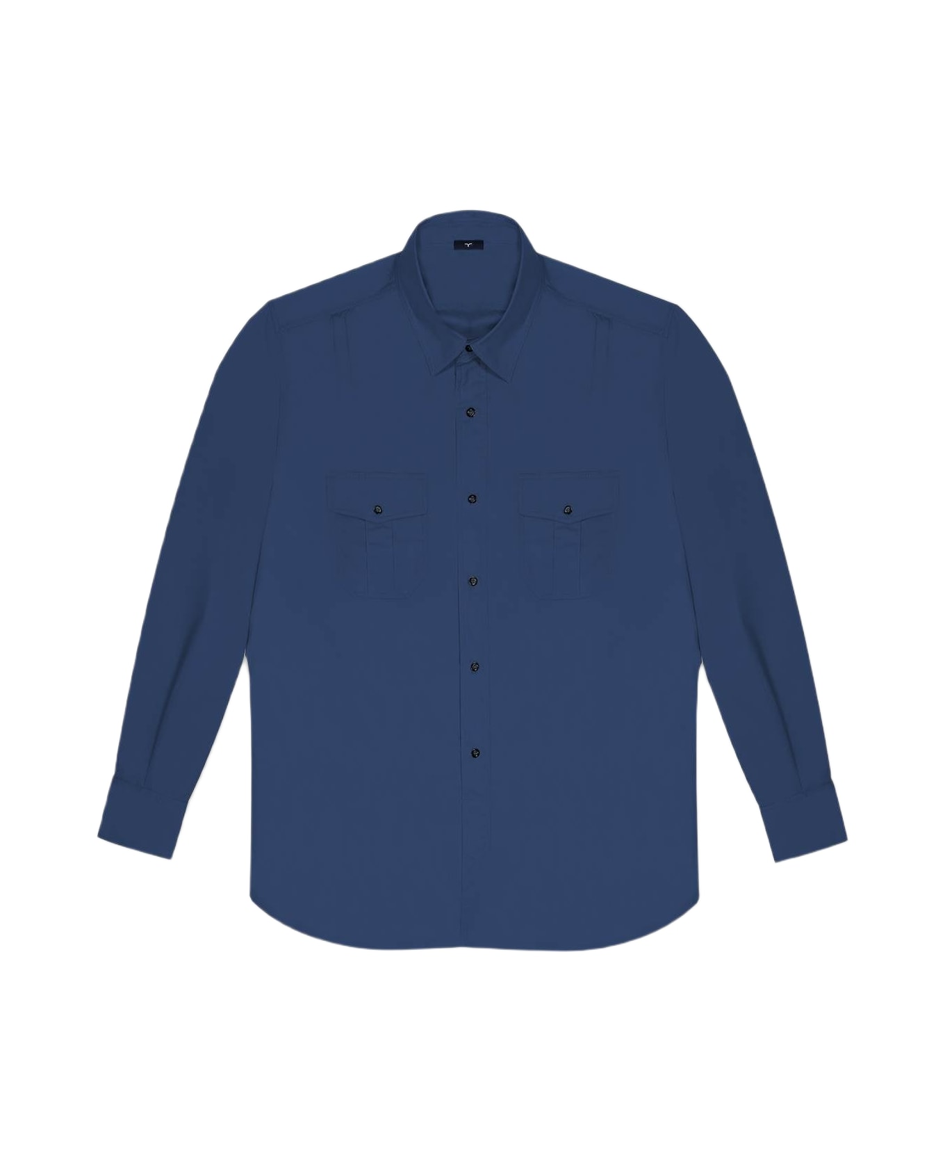 Larusmiani Military Cotton Shirt Shirt - Blue