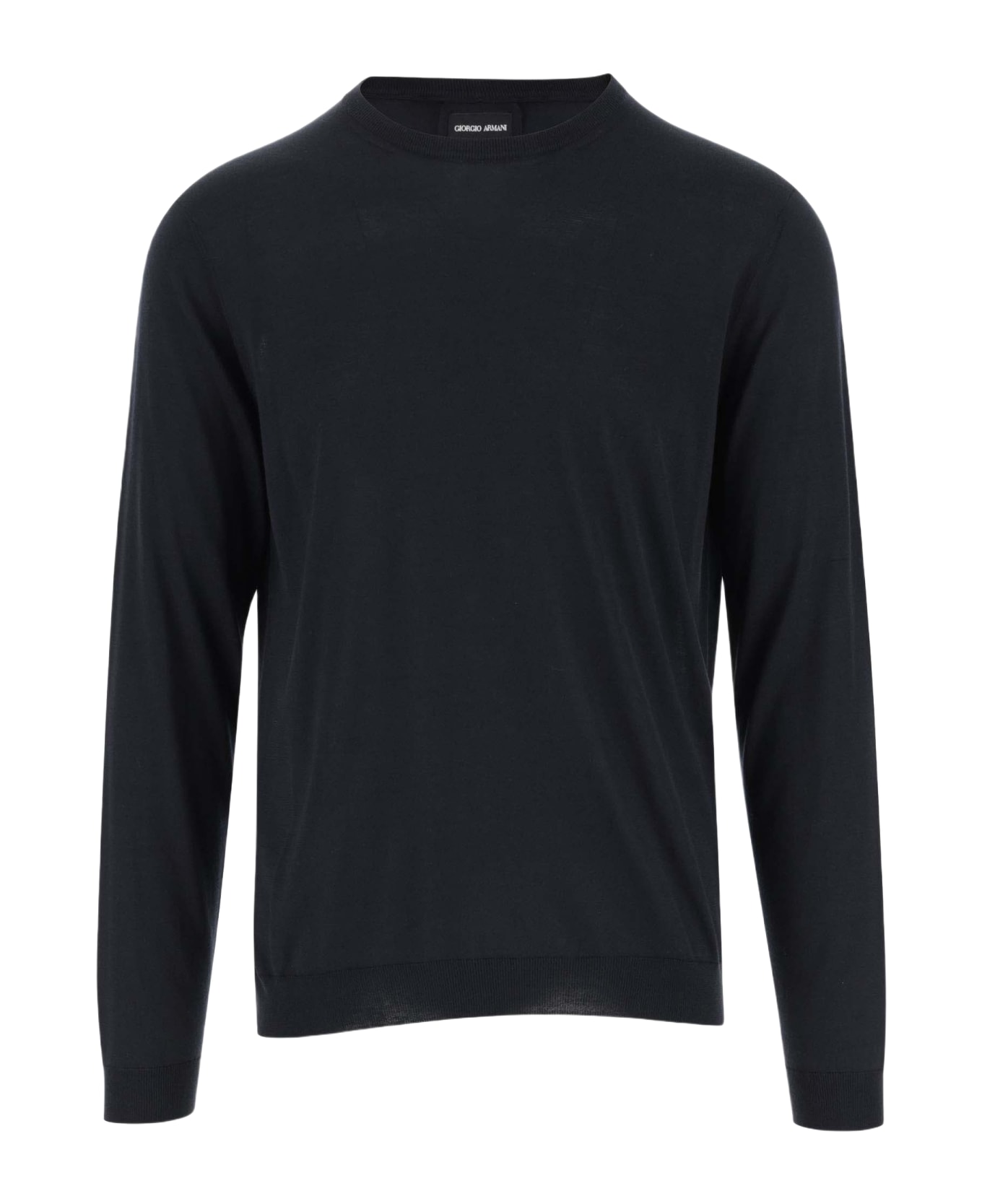 Giorgio Armani Silk And Cotton Blend Pullover - Black