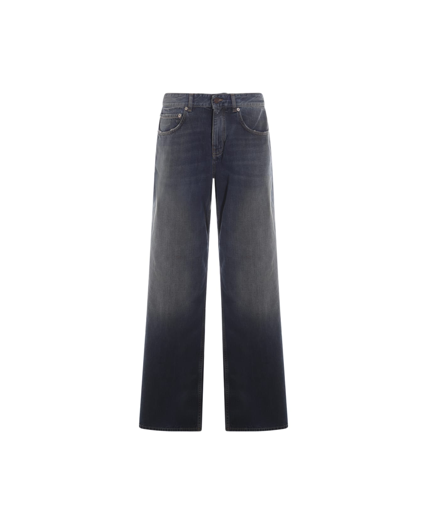 Balenciaga Dark Blue Cotton Denim Jeans - Blue