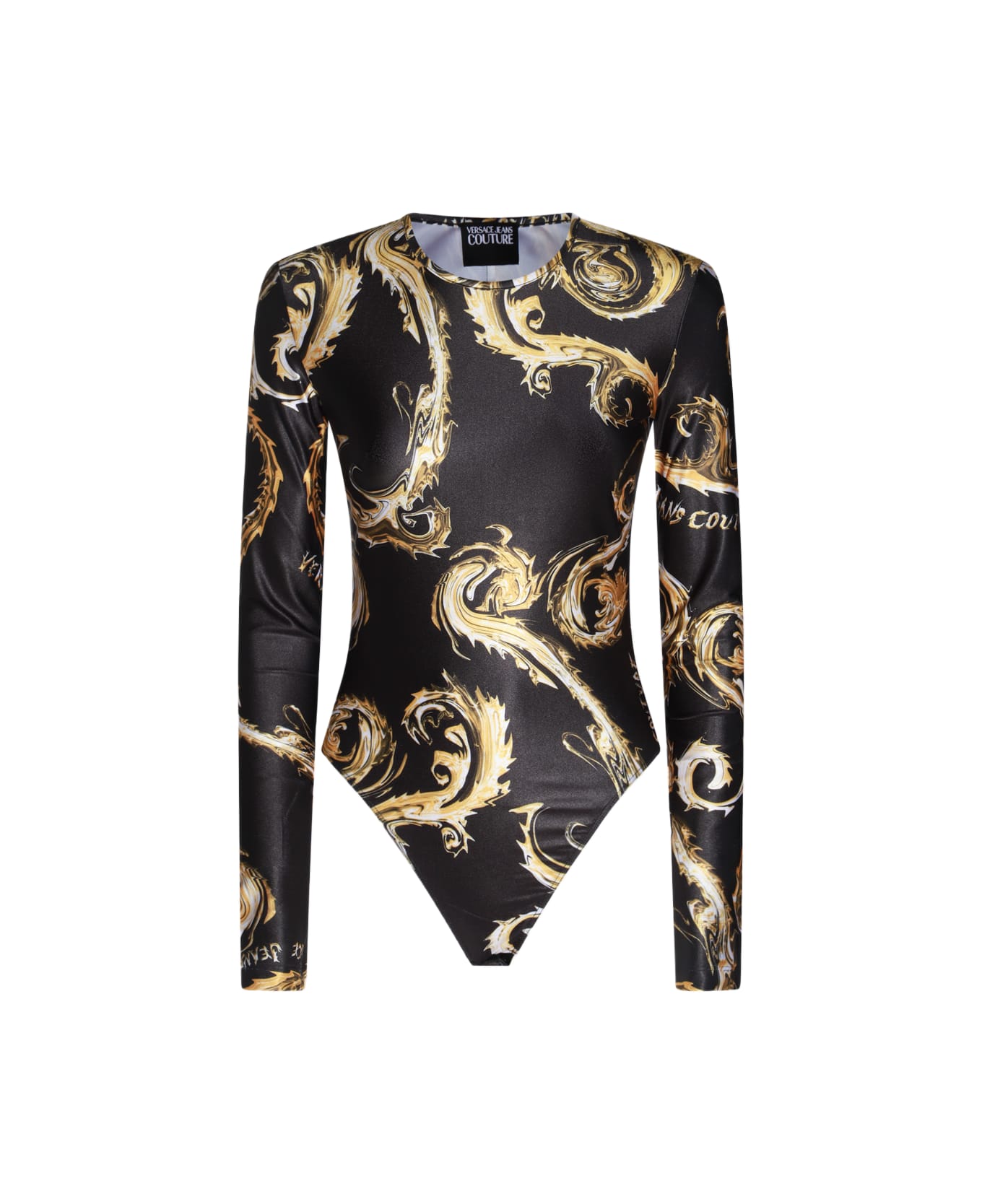 Versace Jeans Couture Black And Gold Bodysuits - Black