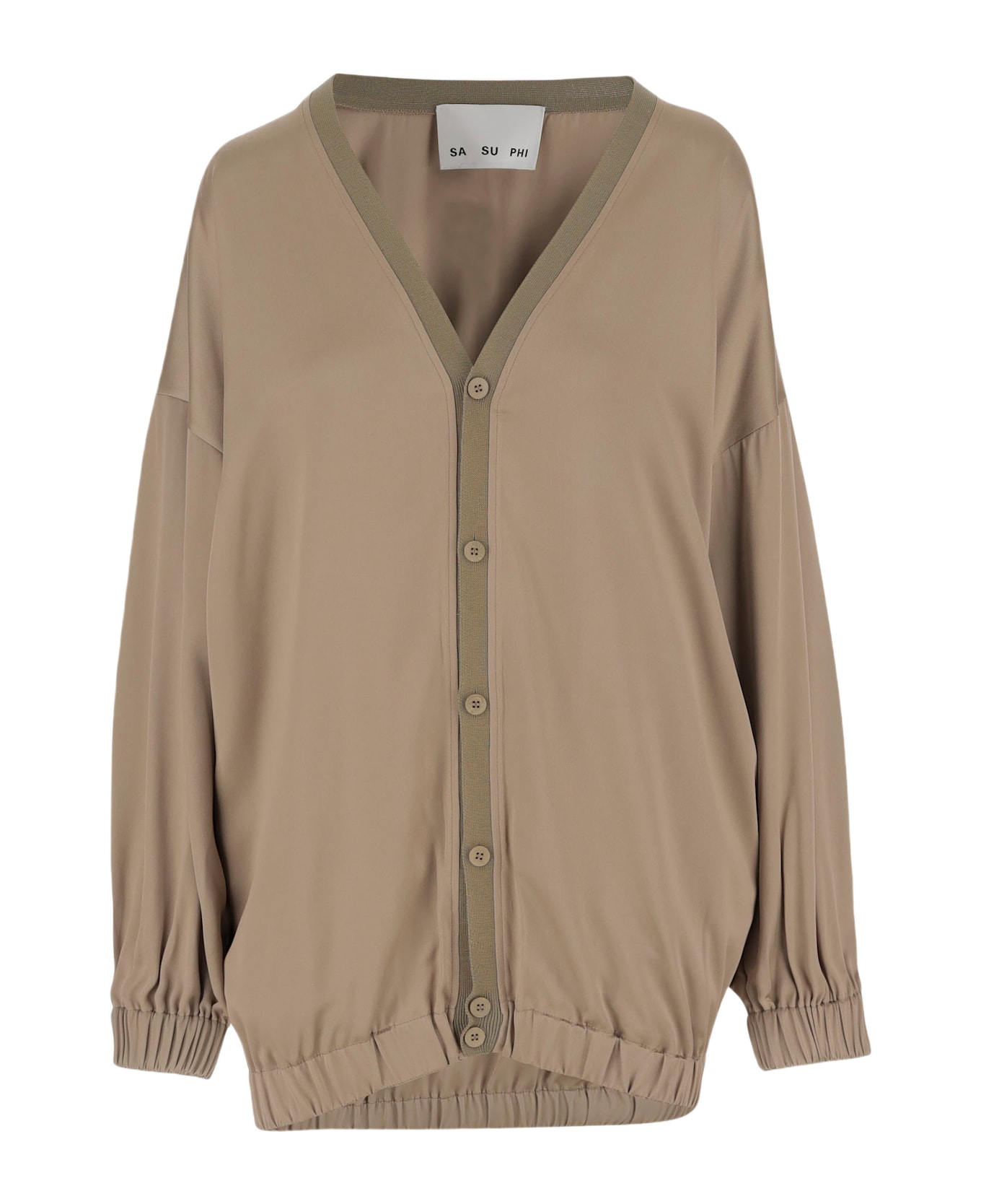 Sa Su Phi Silk And Viscose Cardigan - Beige