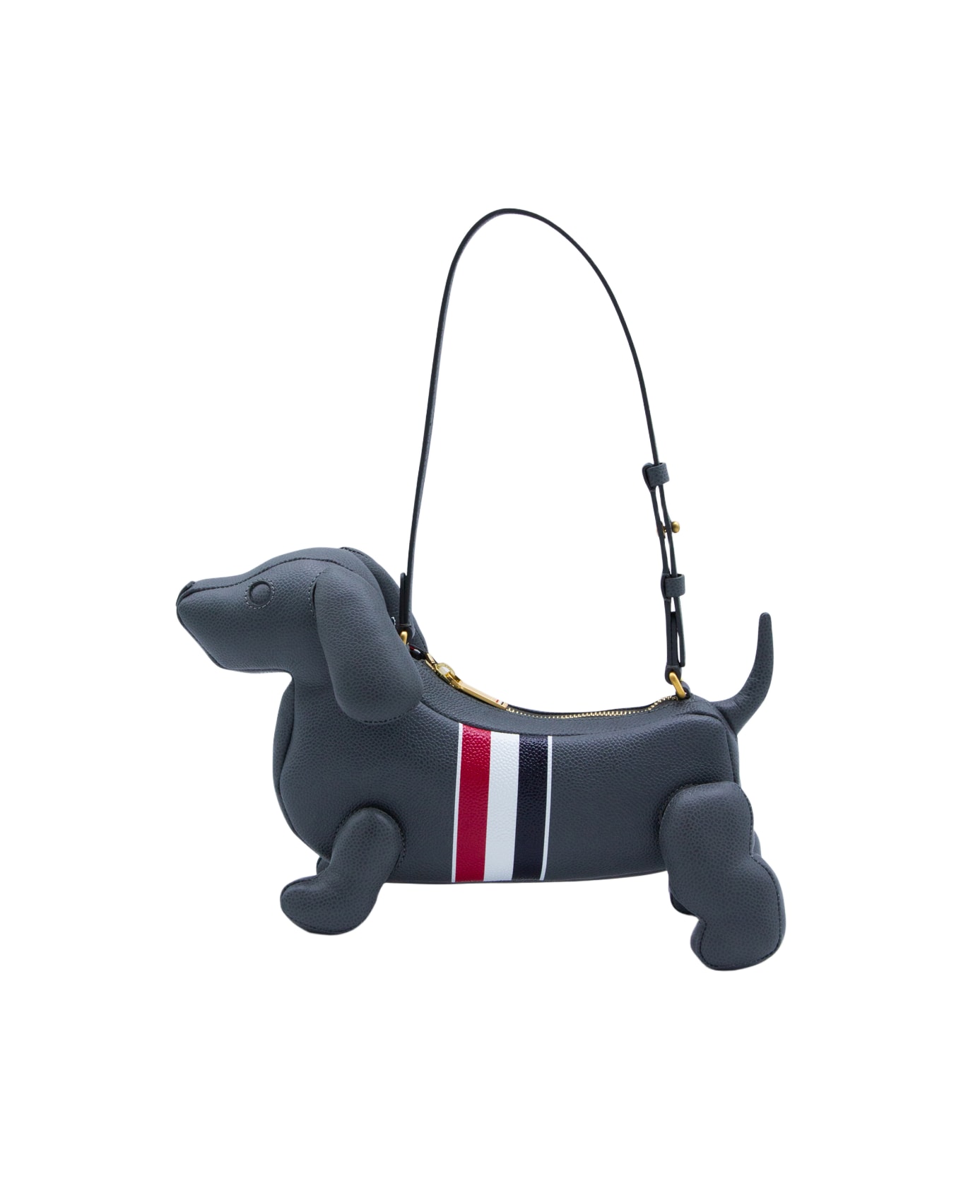 Thom Browne Dark Grey Leather Shoulder Bag - Grey