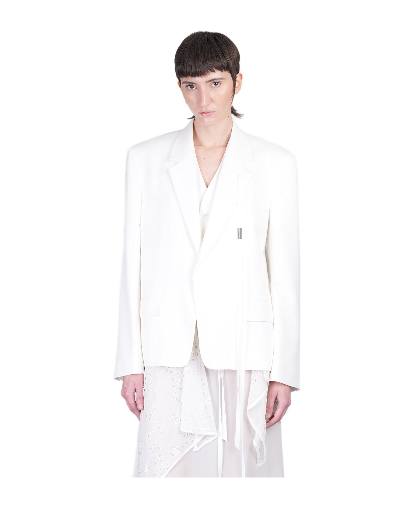 Ann Demeulemeester Susa Blazer In White Viscose - WHITE