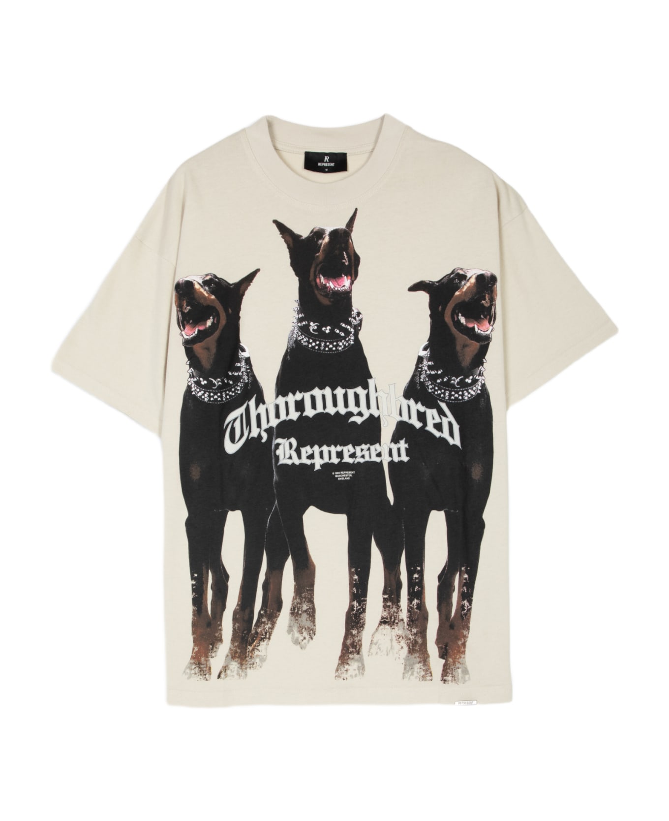REPRESENT Horoughbred T-shirt Off white t-shirt with graphic print - Horoughbred T-shirt - Crema