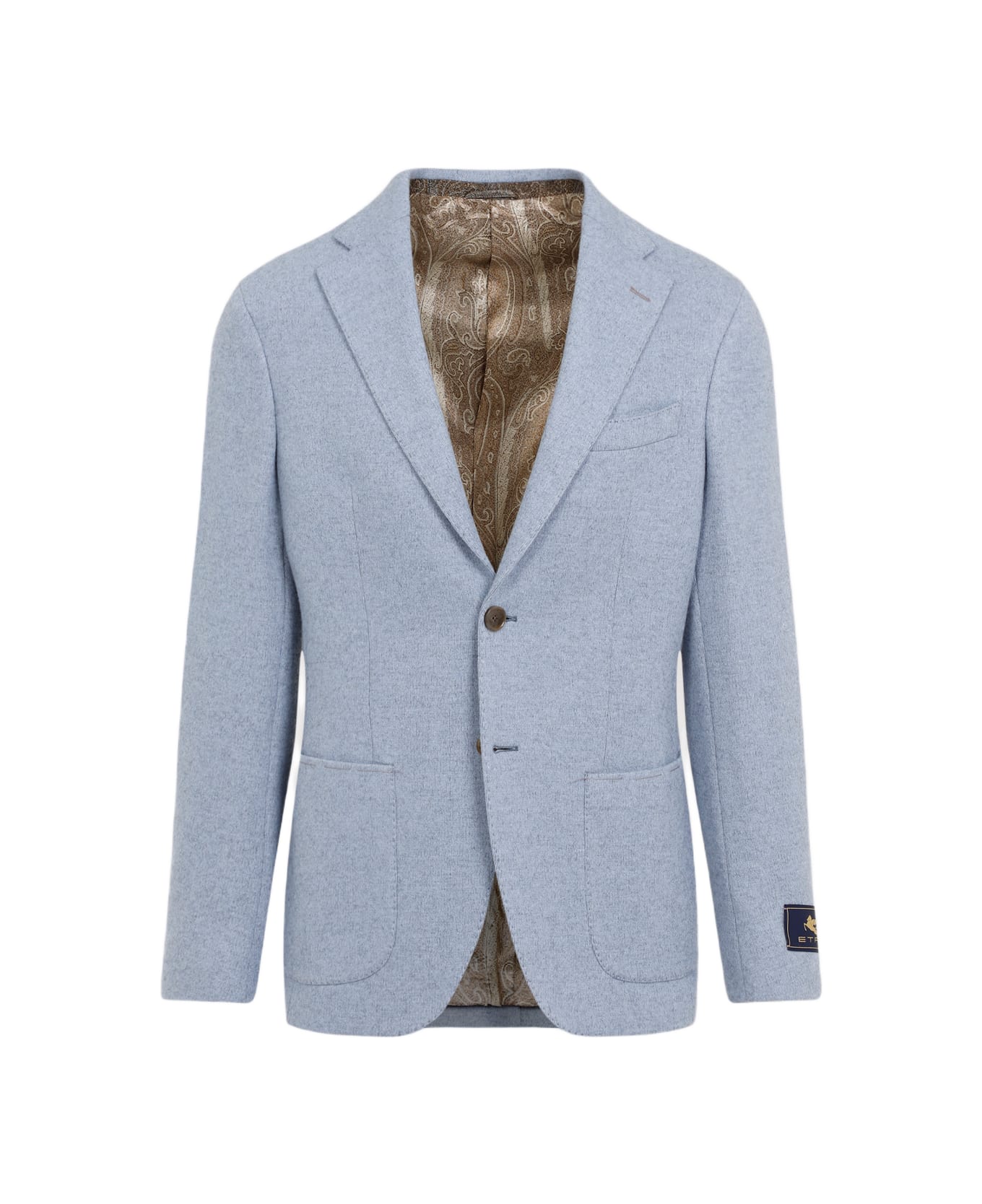 Etro Light Blue Wool And Cashmere Blazer - Blue