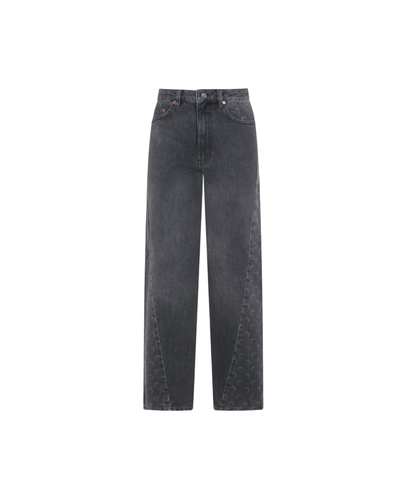 Marine Serre Dark Grey Cotton Jeans - Grey