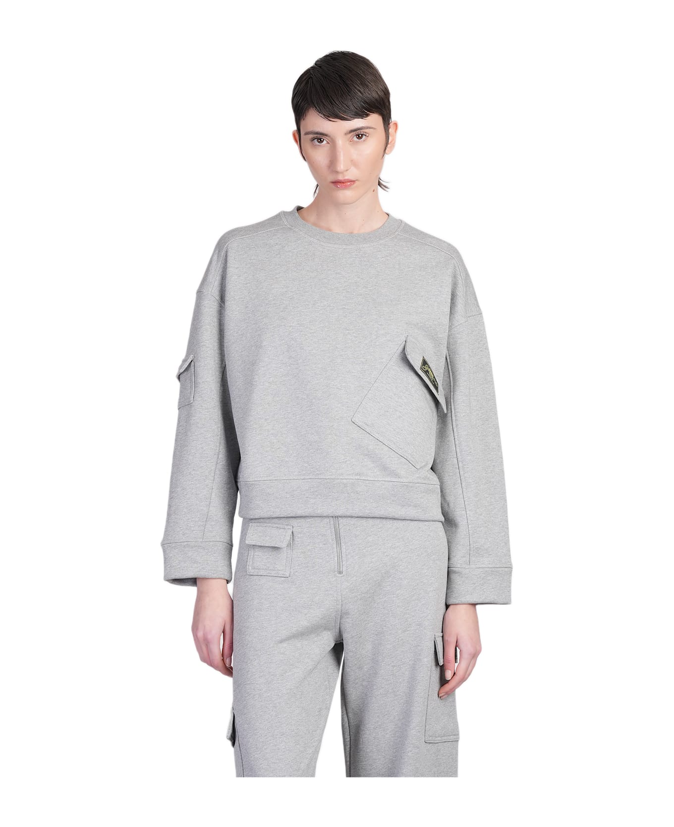 Ganni Sweatshirt In Grey Cotton - grey