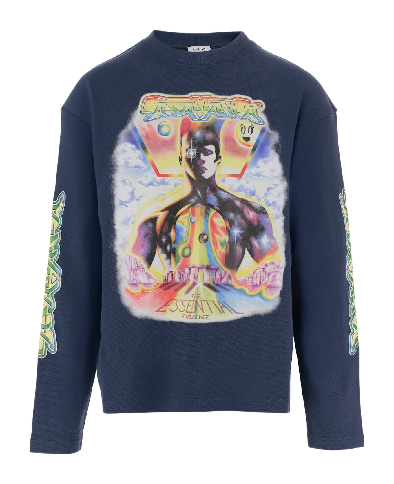 Casablanca Cotton Sweatshirt With Logo - Blue