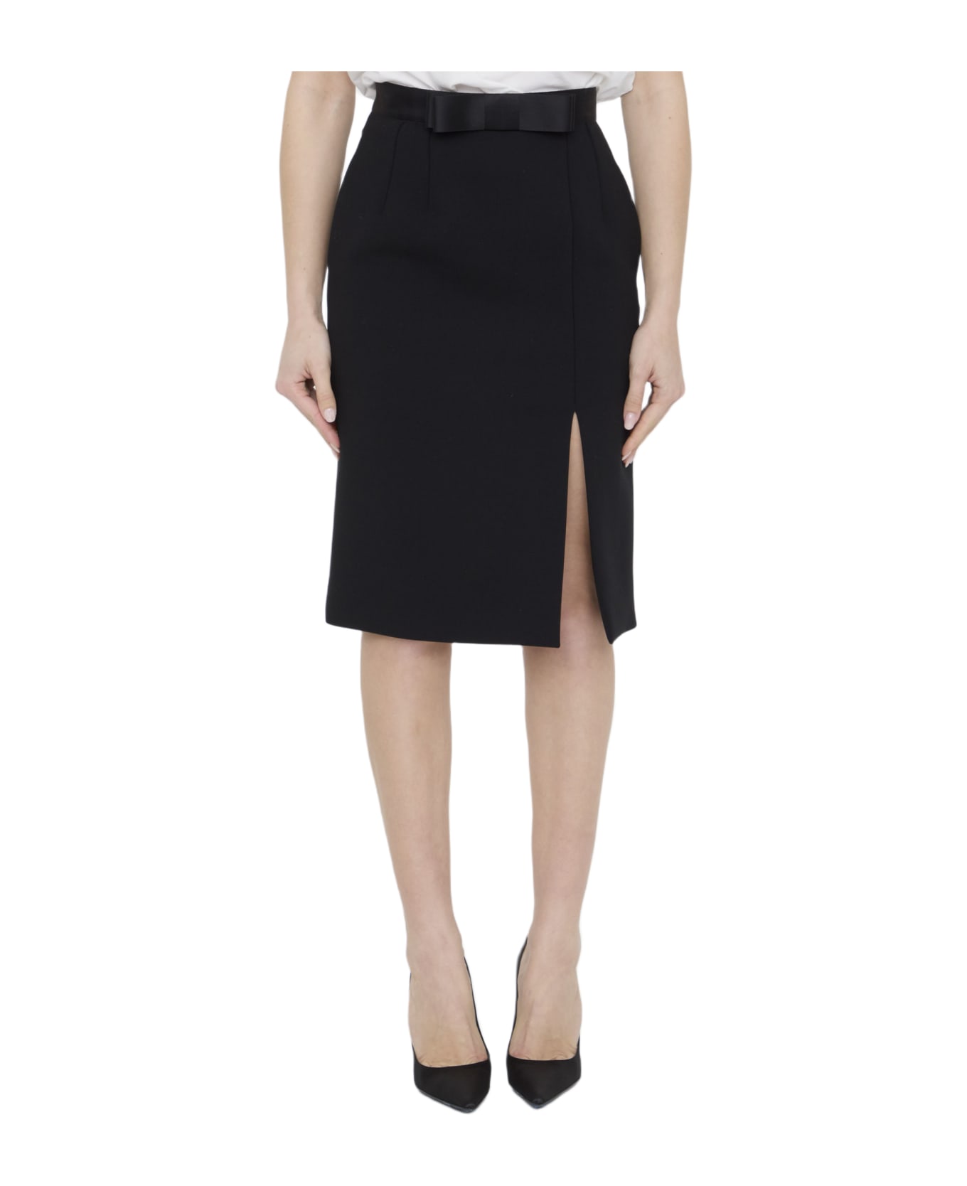 Dolce & Gabbana Wool Pencil Skirt - BLACK スカート