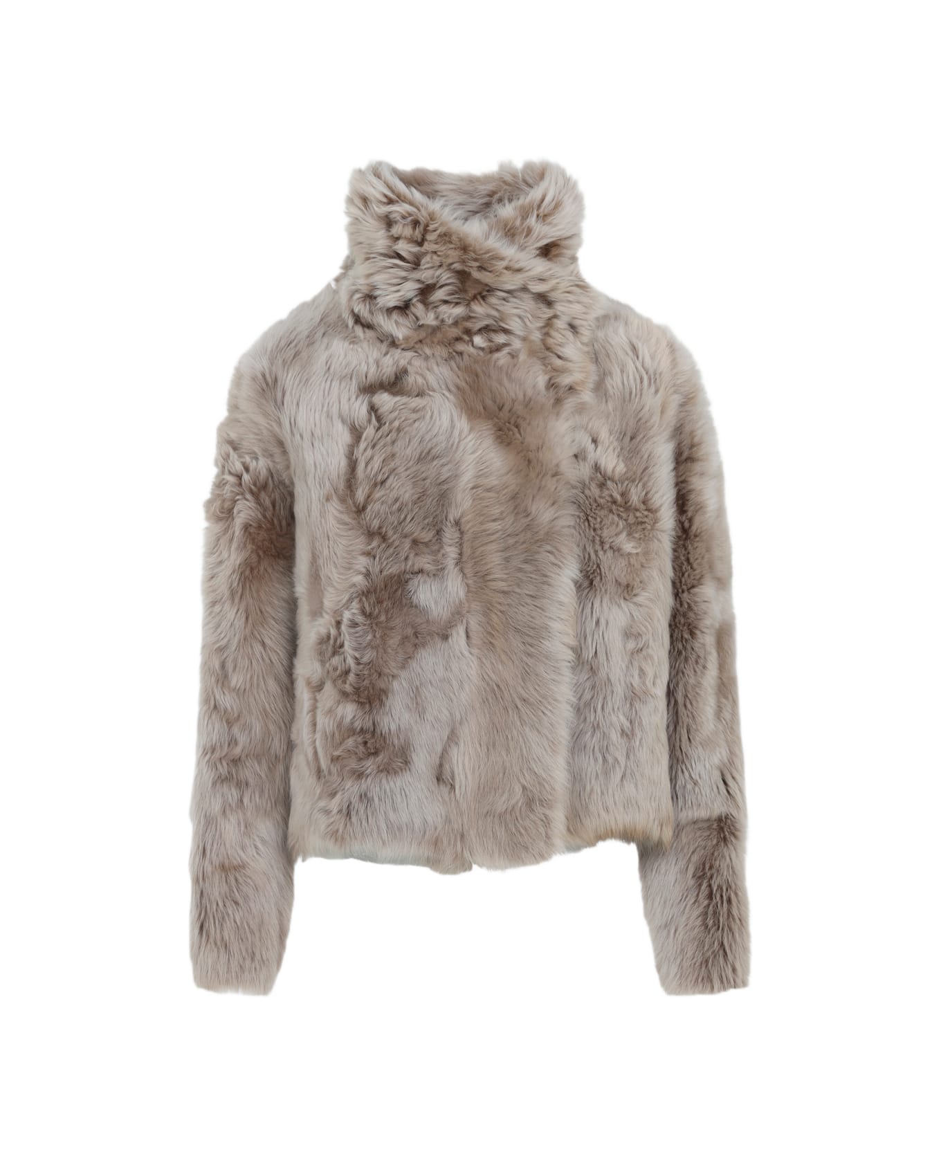Yves Salomon Lamb Leather Jacket - Chai Latte