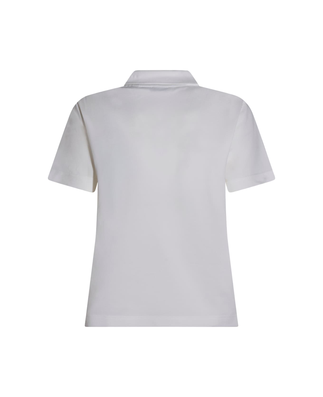 Burberry White Cotton Polo Shirt - CHALK