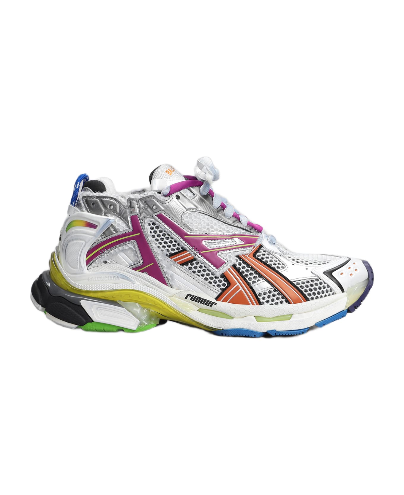 Balenciaga Runner Sneakers In Silver Polyuretan - silver