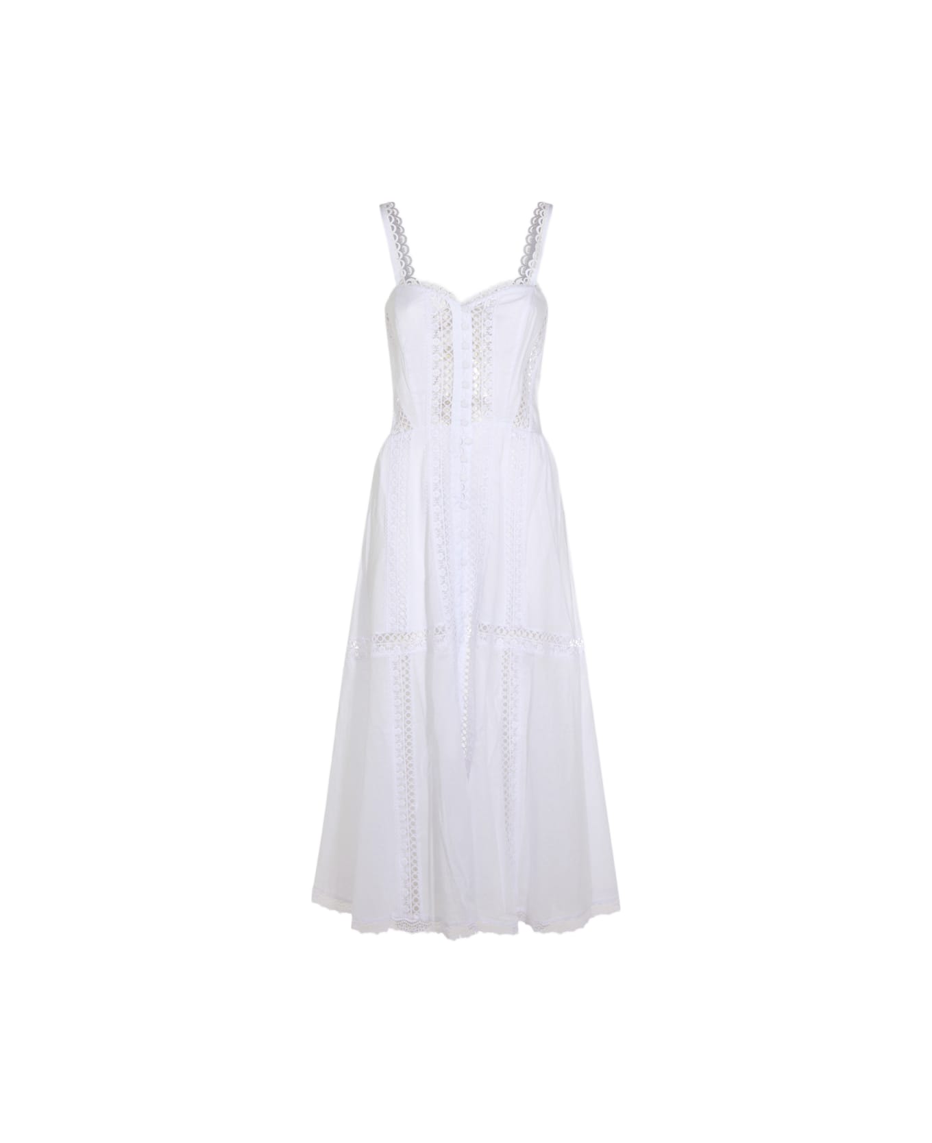 Charo Ruiz White Cotton Dress - White