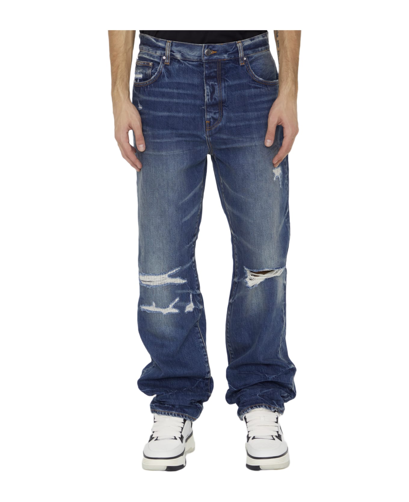 AMIRI Fractured Straight Jeans - BLUE デニム