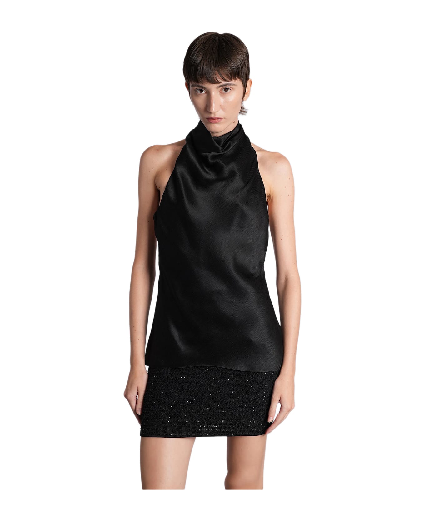 Balmain Topwear In Black Silk - black